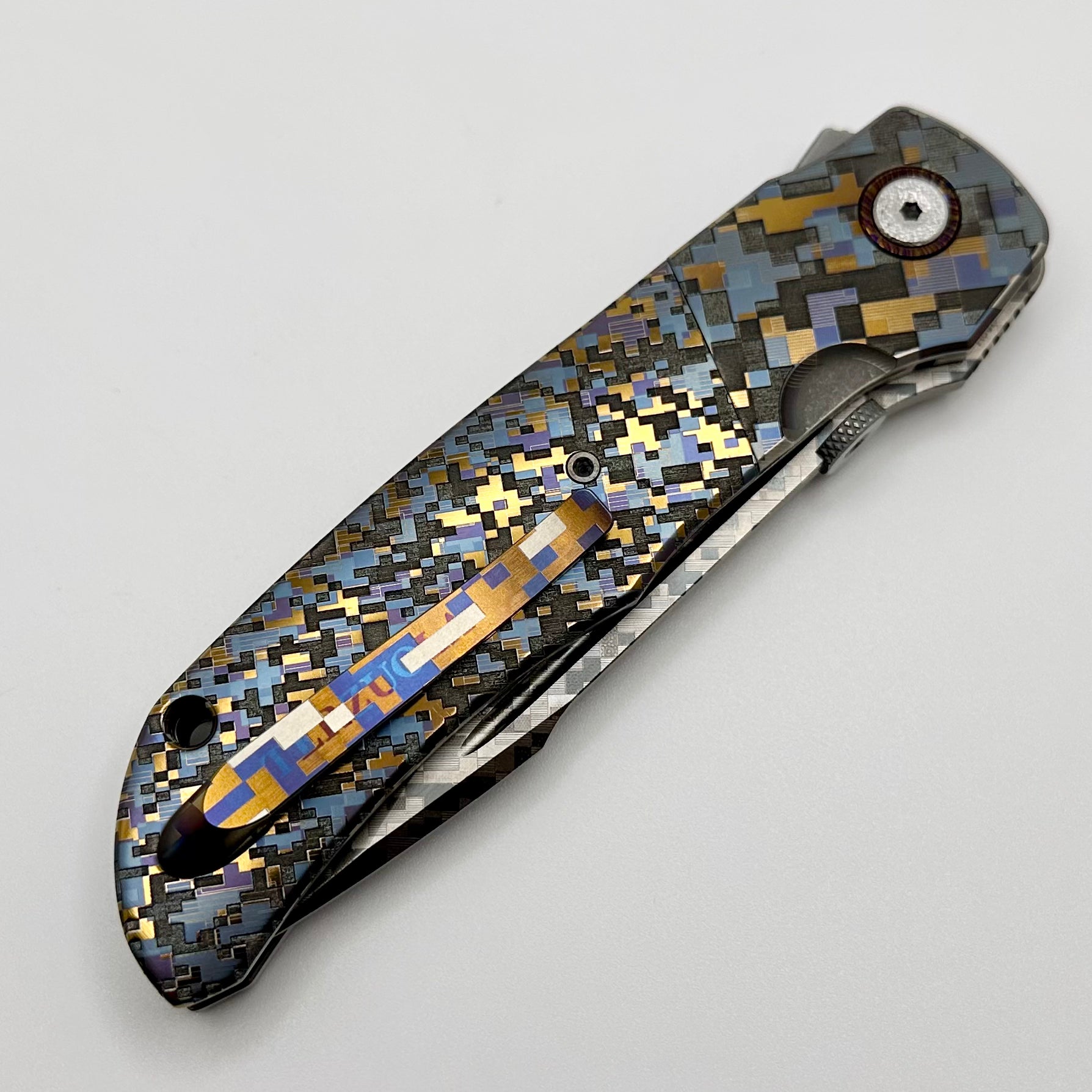 Premium Custom Knife Factory ONE OFF Camo Titanium Eagle Rock - Ultimate Tactical Knife