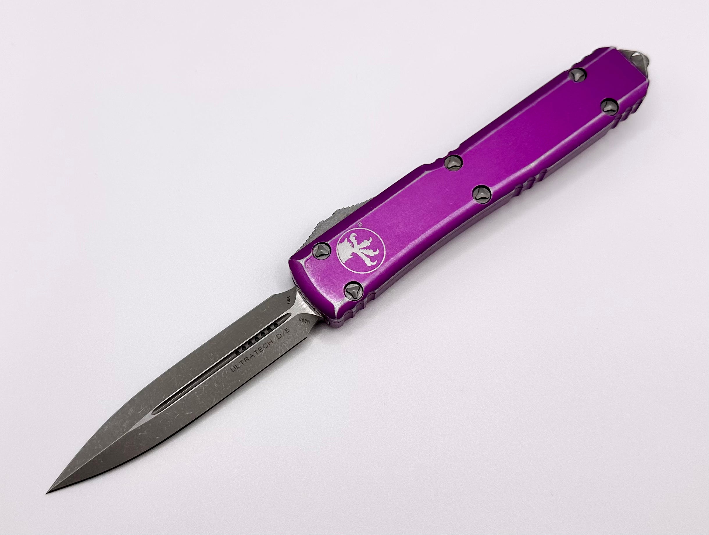 Microtech Ultratech Premium Double Edge Knife - Distressed Violet Edition