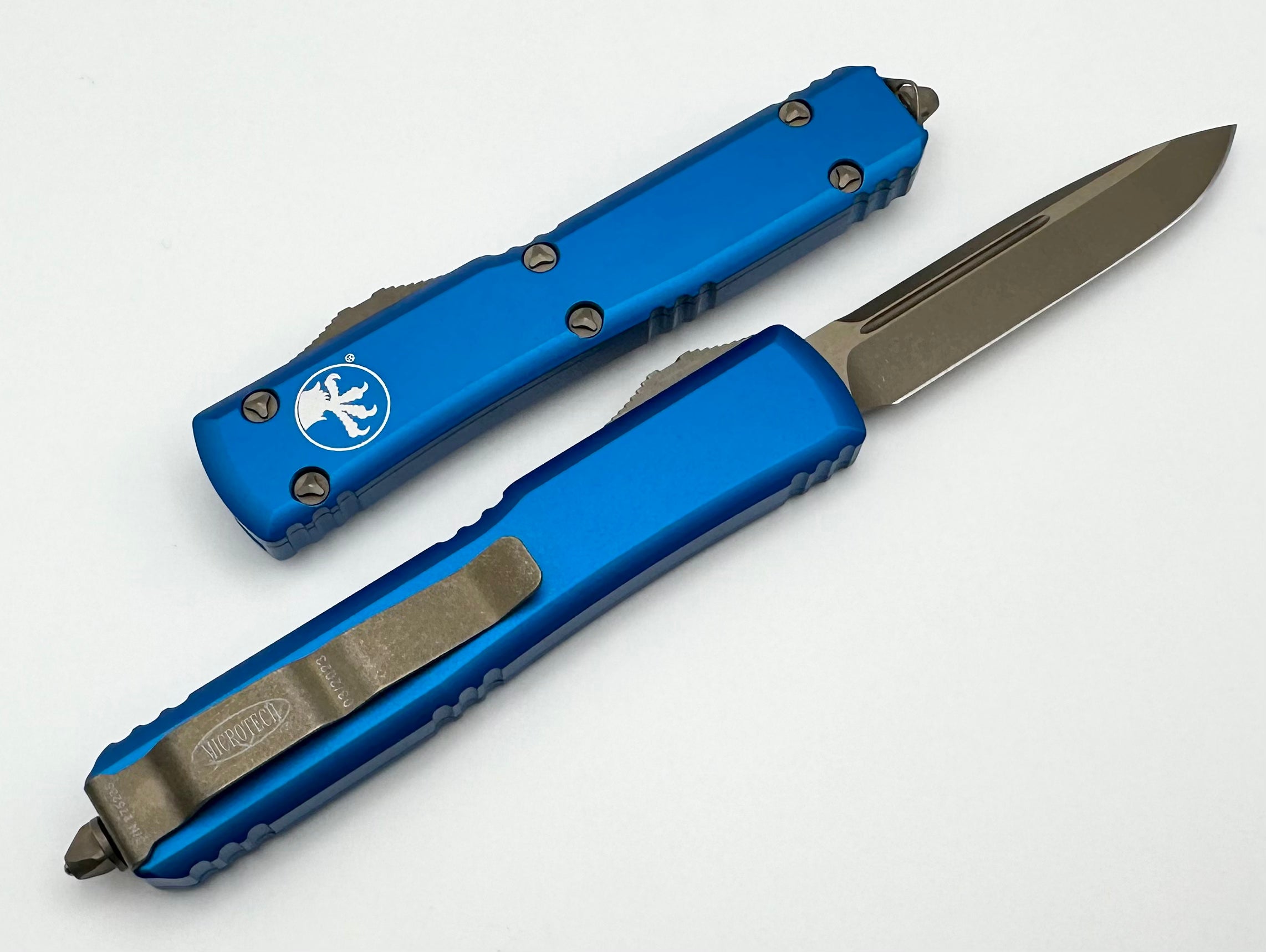 Microtech Ultratech Apocalyptic Bronze & Blue Tactical Knife - Premium OTF Design