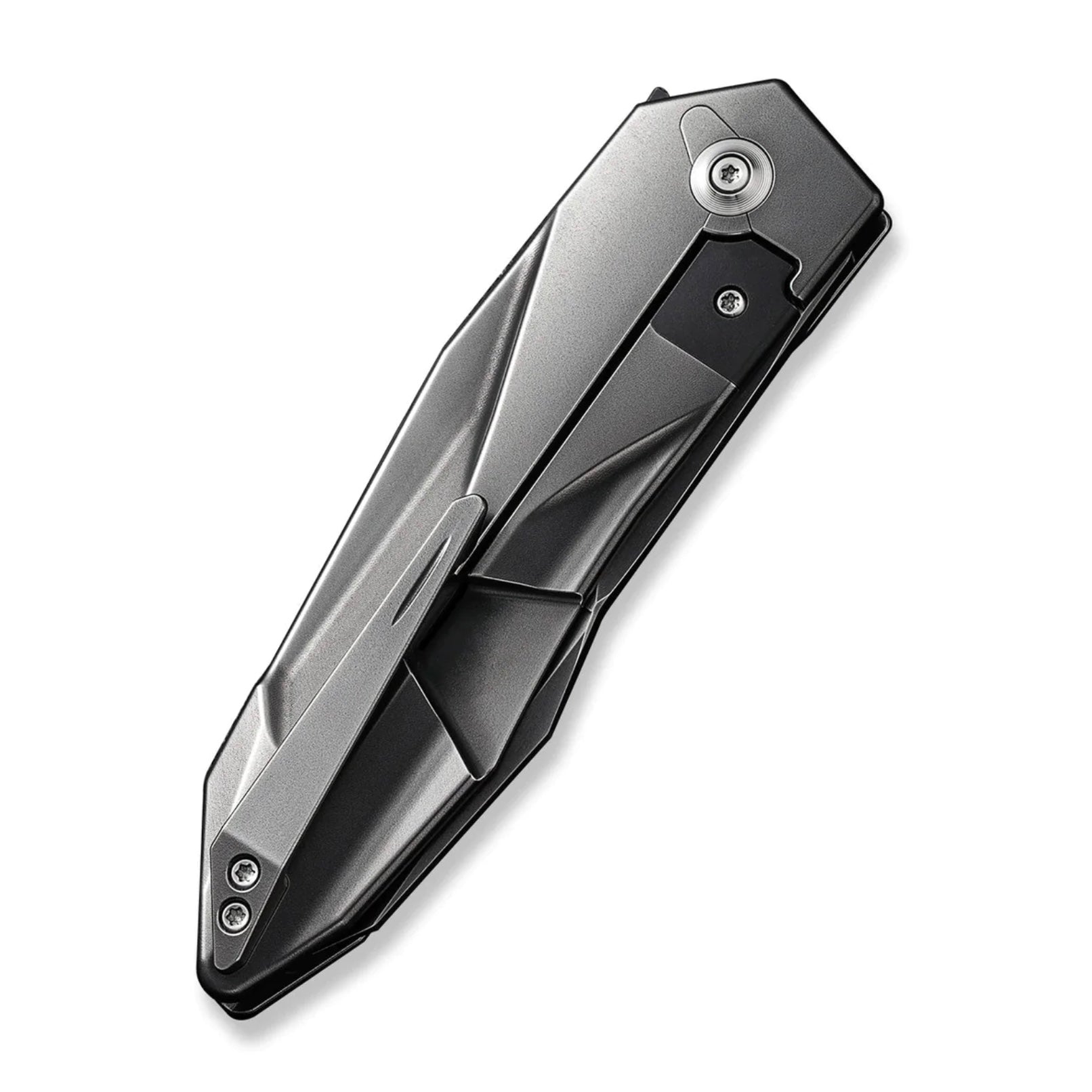 WE Knife Co. Premium Integral Titanium Flipper Knife - Polished Gray, 20CV Steel