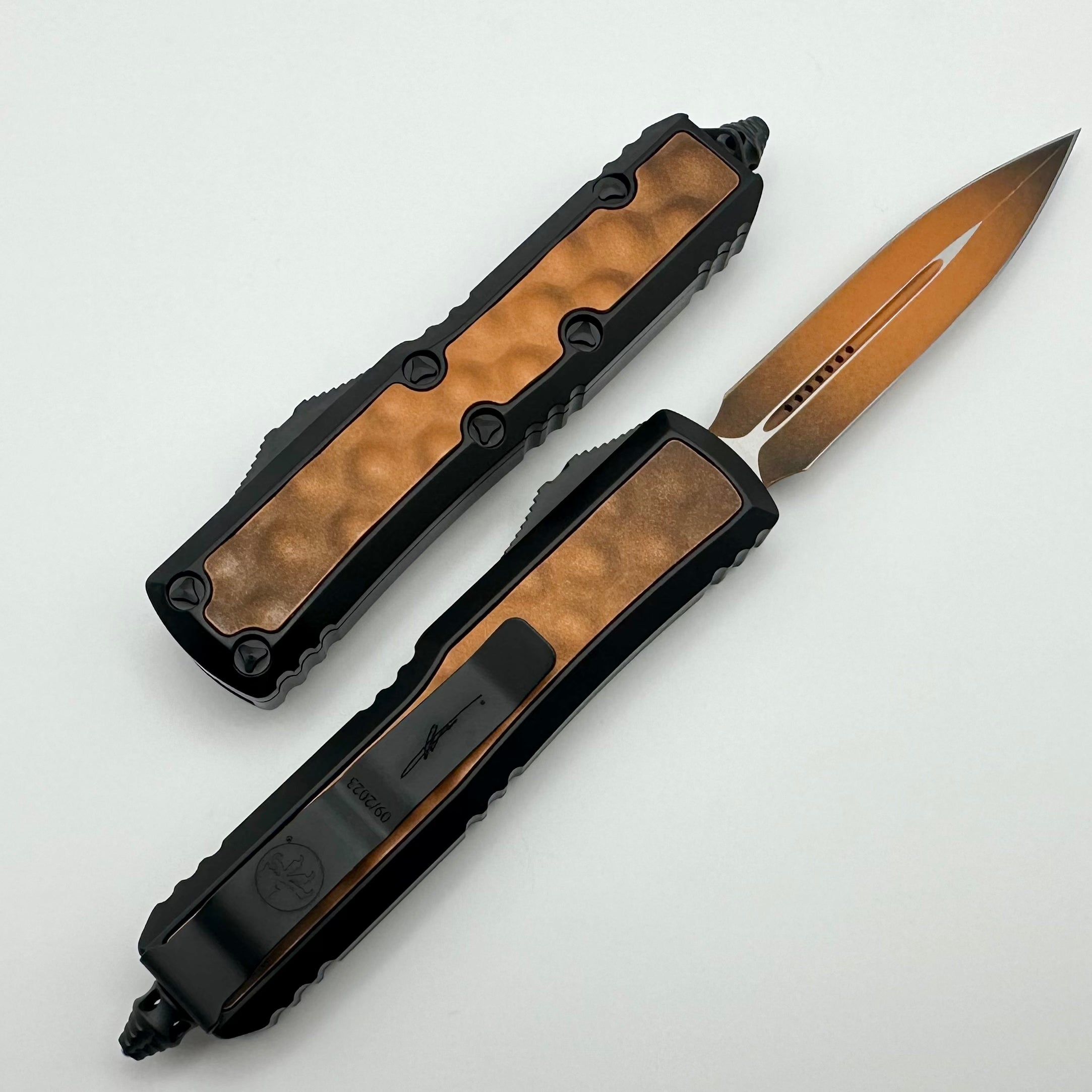 Microtech Daytona Weathered Orange D/E Signature Series - Blade Show West 2023 Exclusive