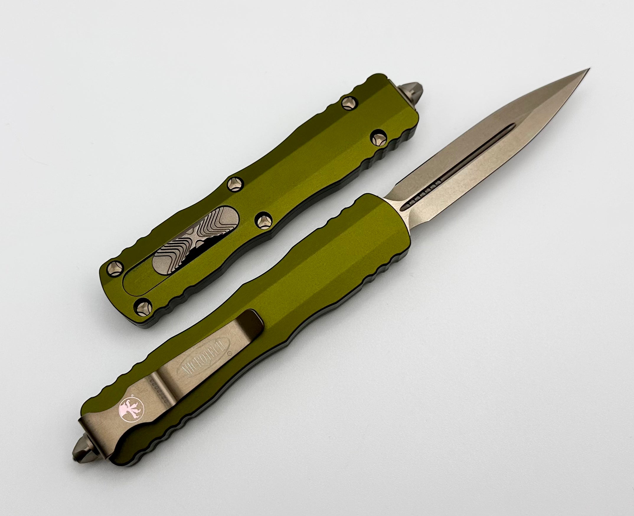 Microtech Dirac Double Edge Bronze & OD Green - Ultimate Everyday OTF Knife