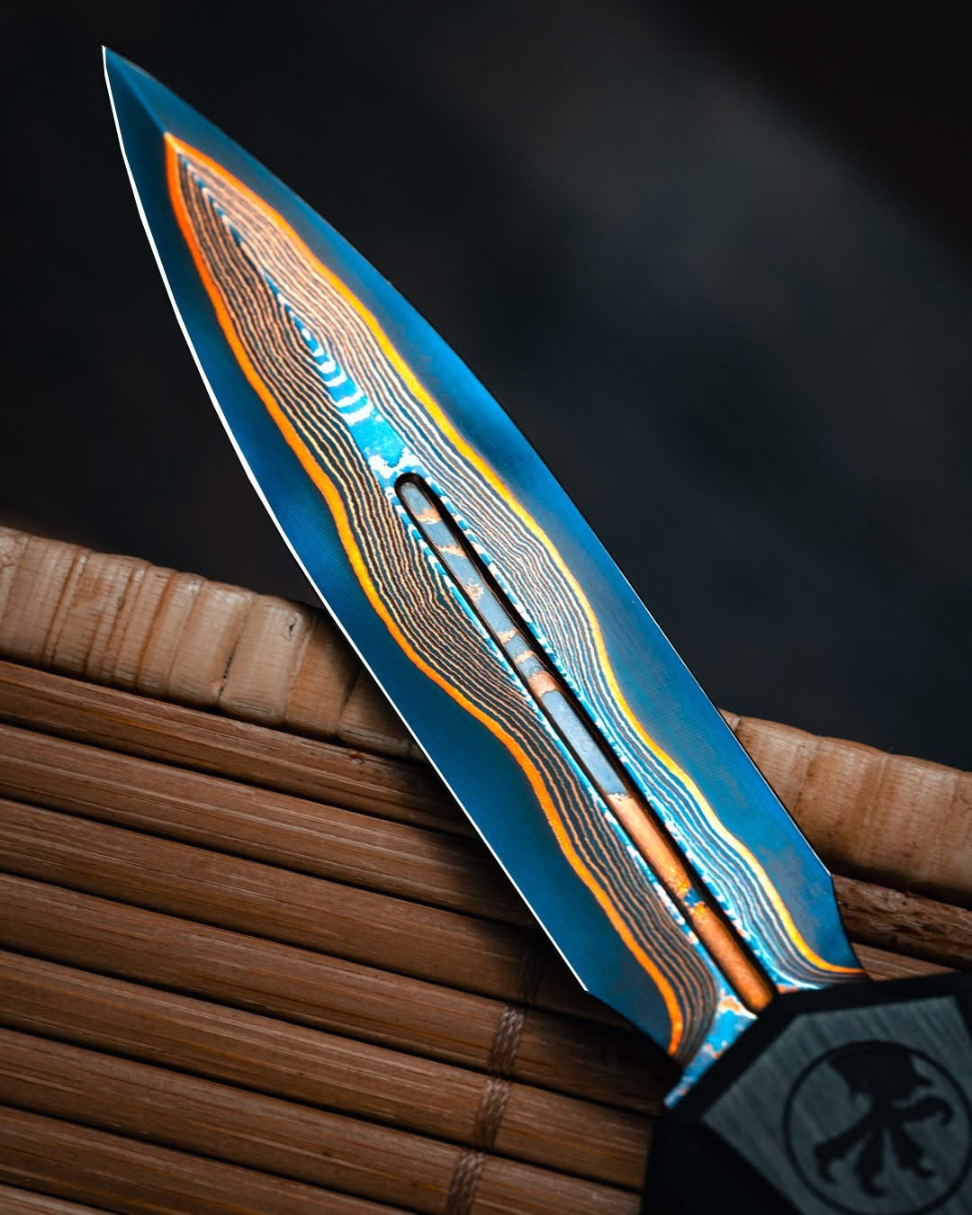 Microtech Marfione Select Cypher II Ultimate Damascus OTF Knife with Tritium Inlay