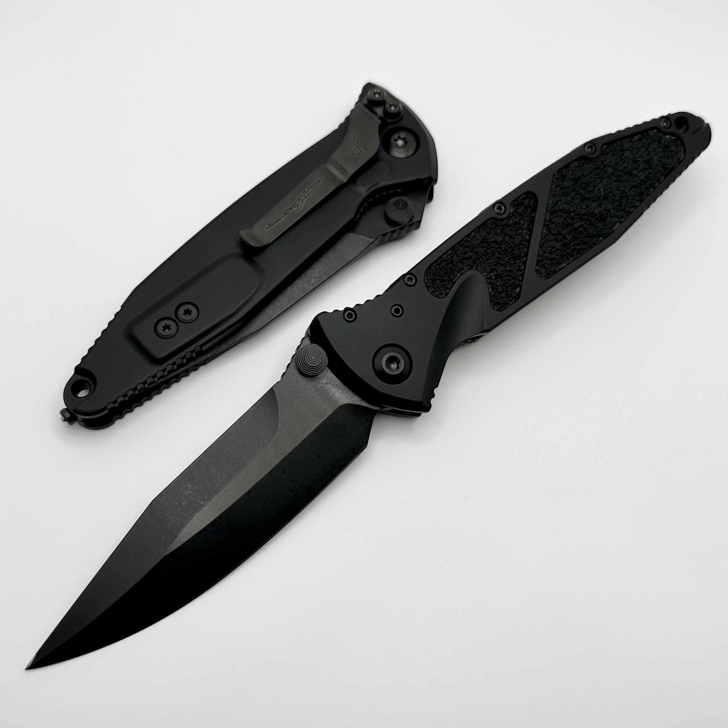 Microtech Socom Elite Tactical Folding Knife - Premium Spear Point Manual Shadow Series