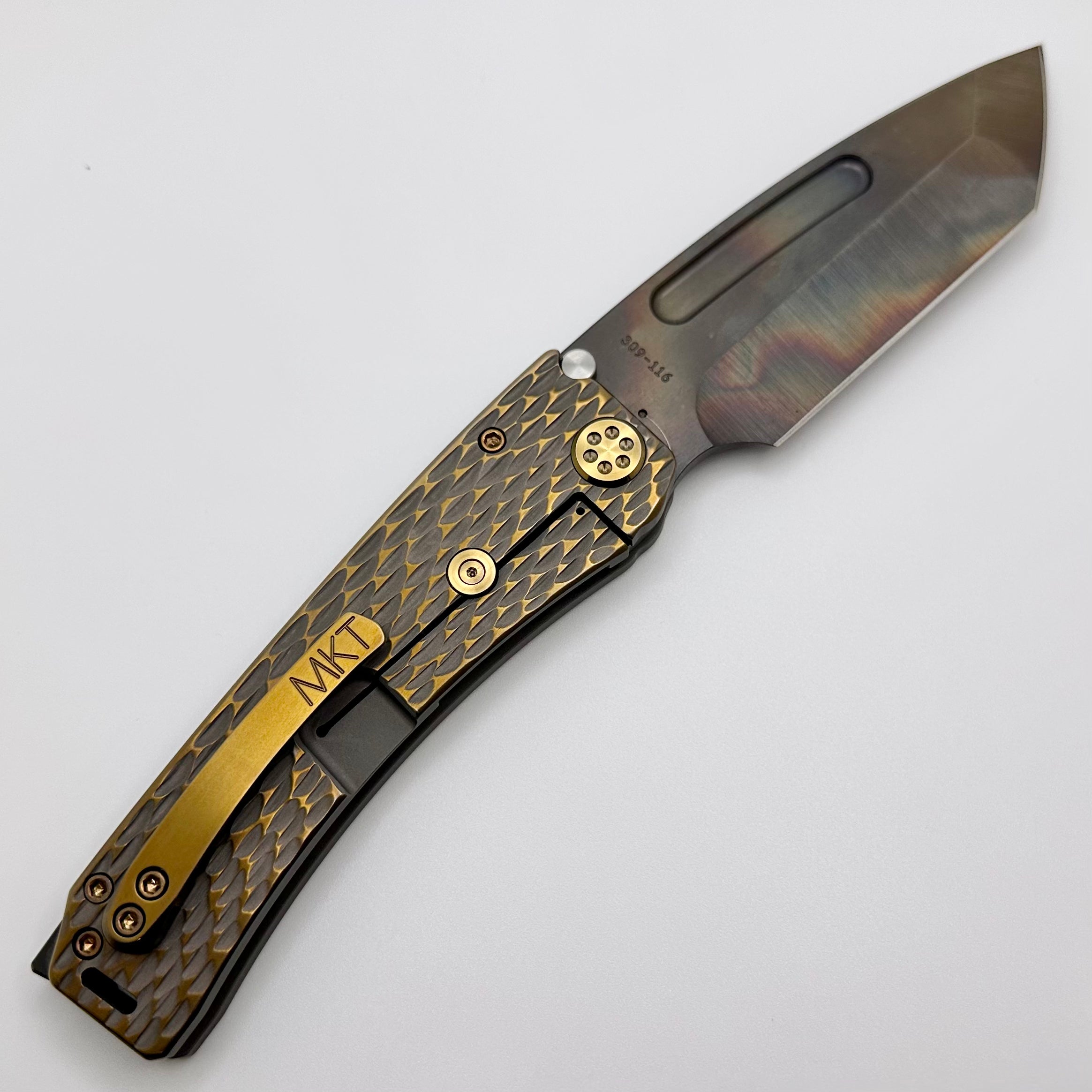 Premium Medford Marauder H Tactical Knife - Bead Blast Finish, Bronze Dragon Skin Handles & S45VN Vulcan Tanto Blade