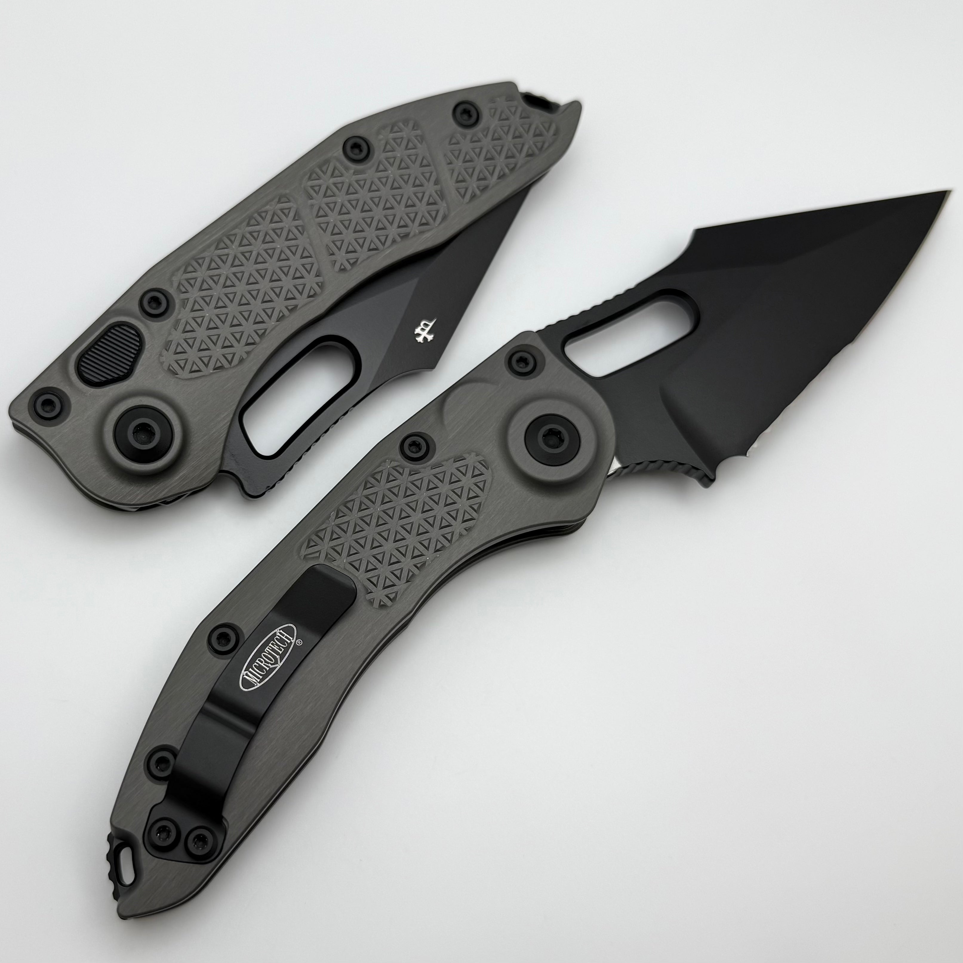 Microtech Borka Stitch Premium Tactical Folding Knife - M390 Steel, Black Finish