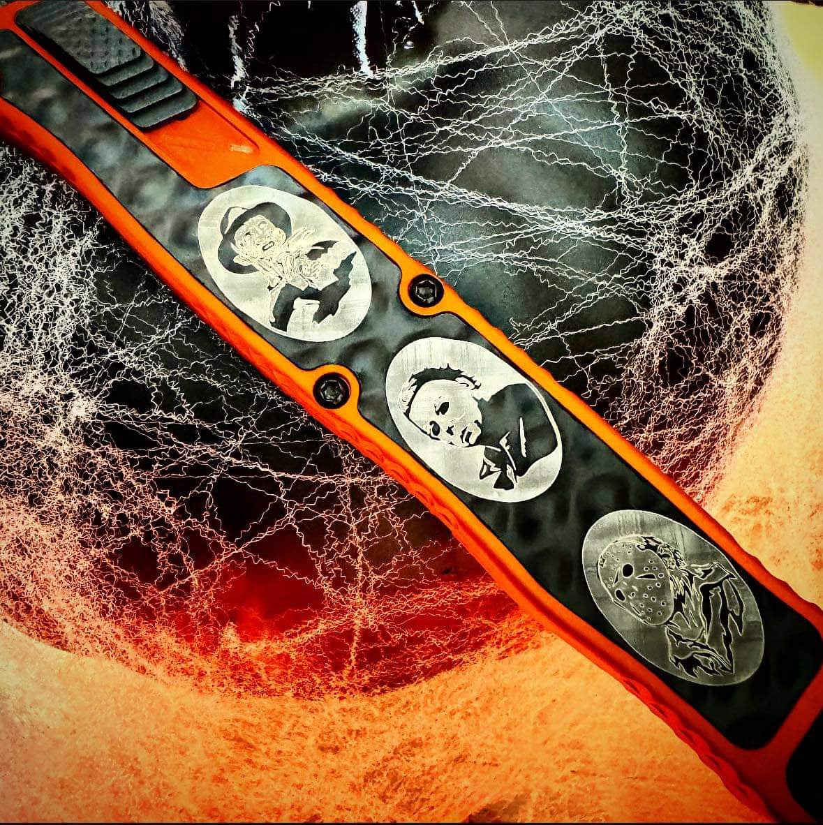 Heretic Knives Cleric II 2 Halloween 2023 Limited Edition - Orange & DLC Double Edge Magnacut