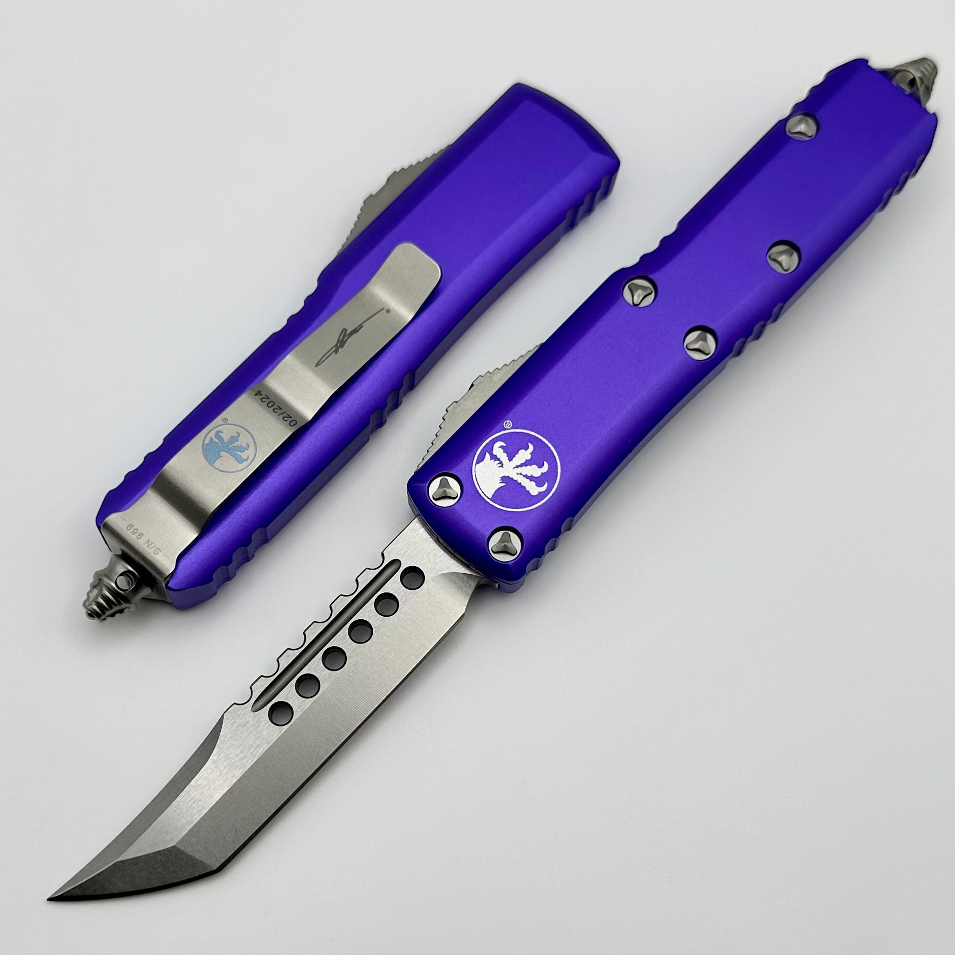 Microtech UTX-85 Hellhound Stonewash & Purple | Premium EDC Knife