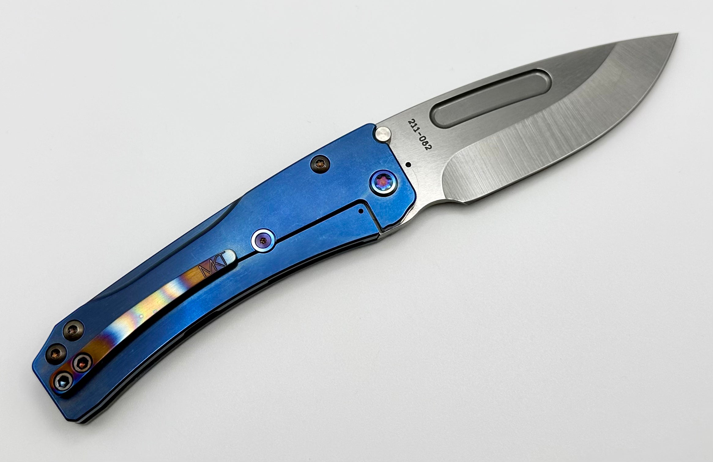 Medford Slim Midi S45 Drop Point EDC Knife - Blue Solar Flare & Flamed Finish