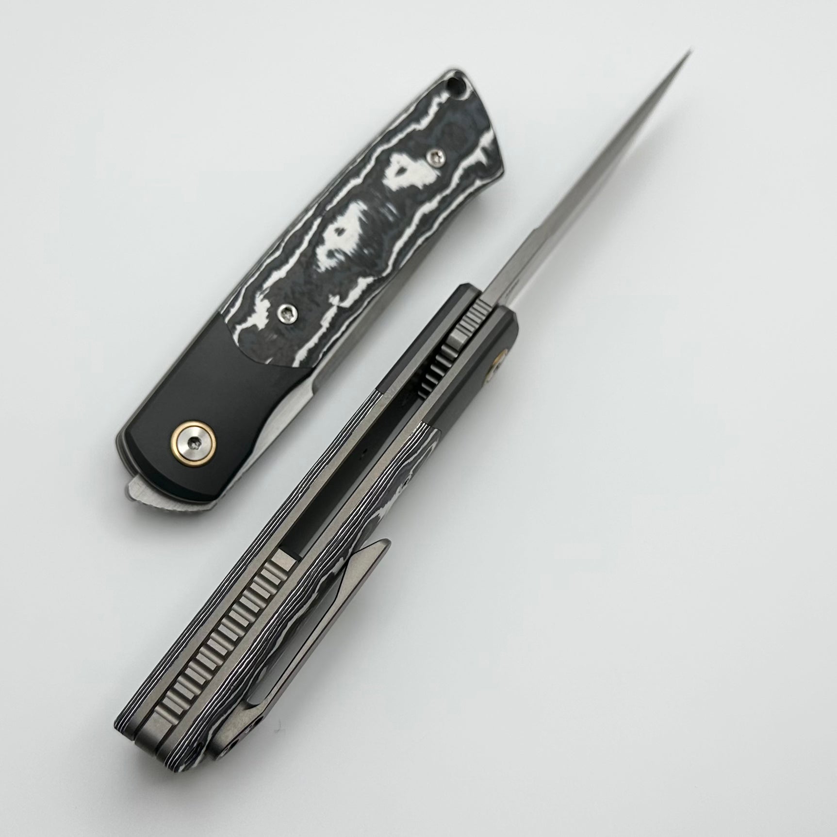 Reate Knives Tribute - Premium Zirconium & White Storm Fat Carbon EDC Knife