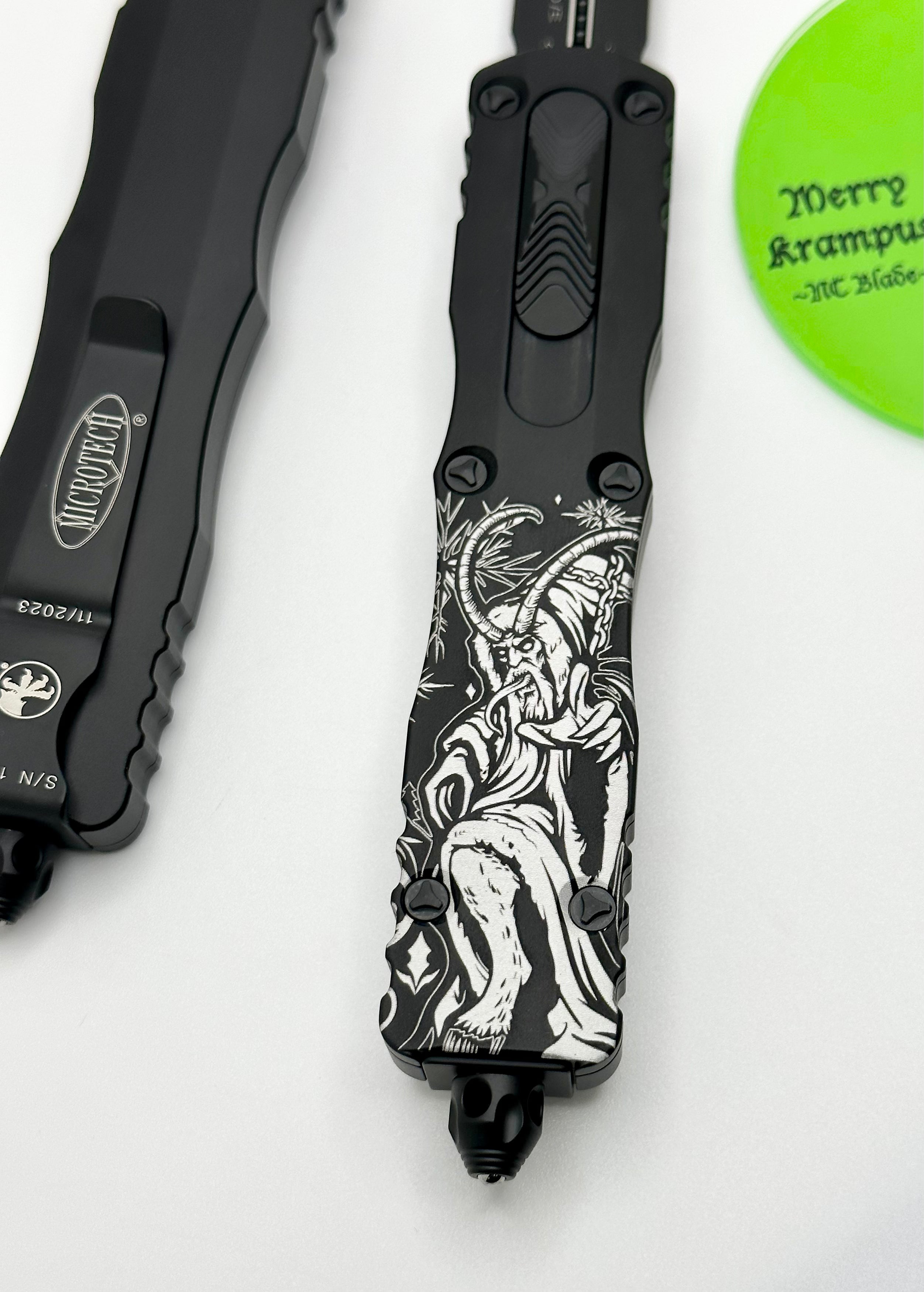 Premium Microtech Dirac Delta Tactical OTF Knife - Krampus Christmas Limited Edition