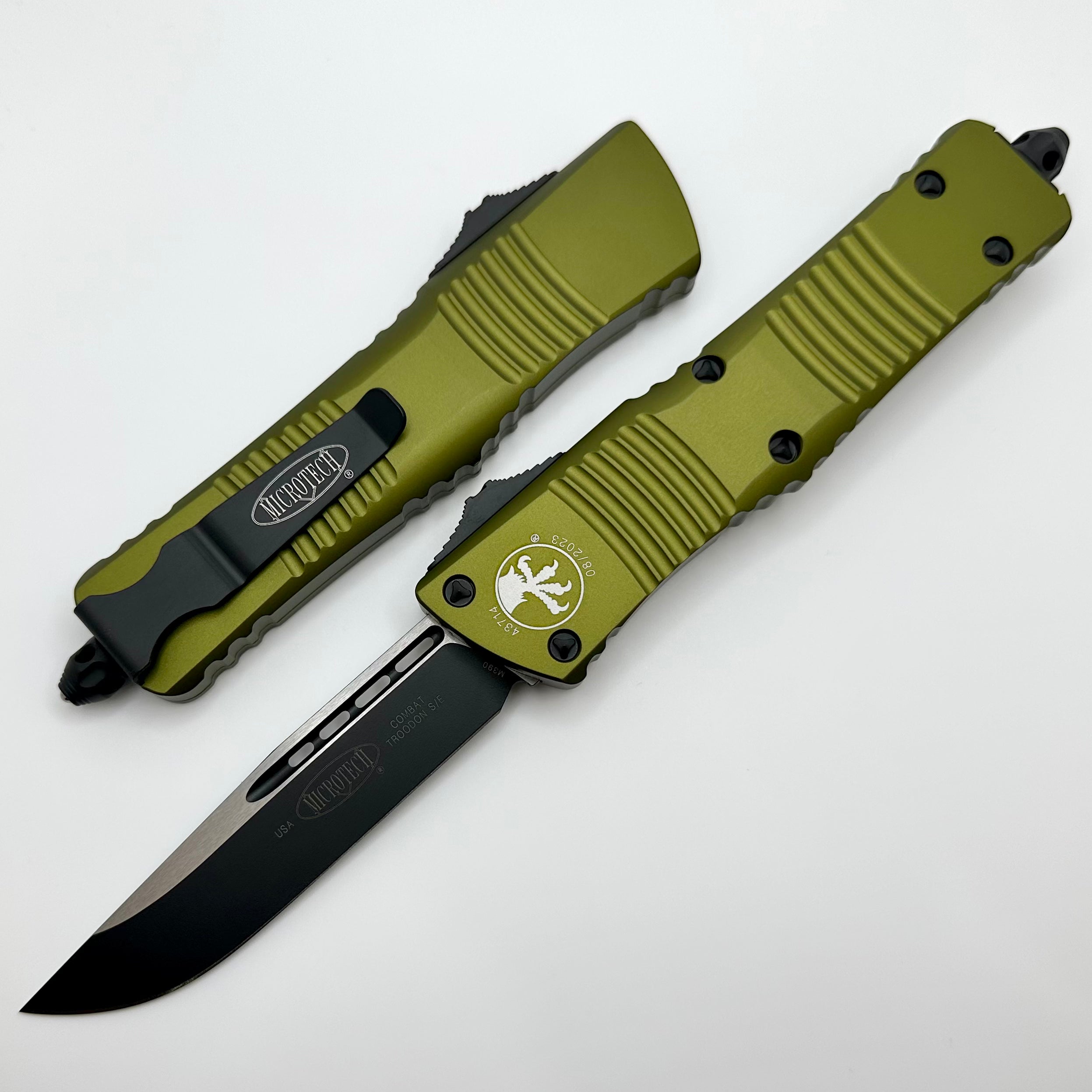 Premium Microtech Combat Troodon OTF Knife - Black & OD Green