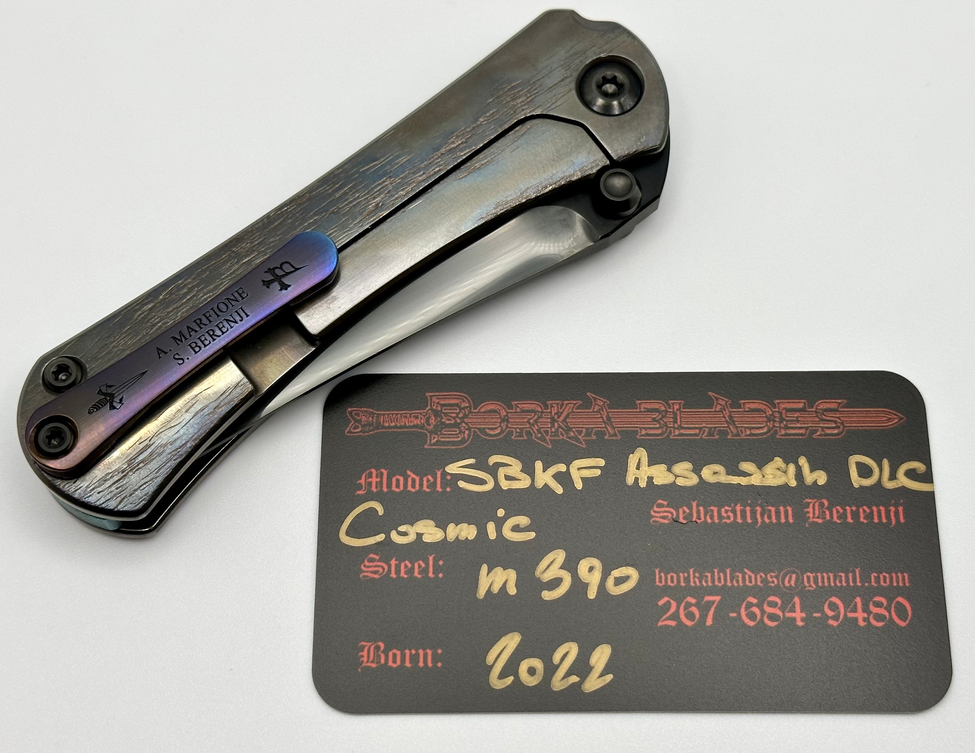 Ultimate Marfione x Borka Blades Collaboration - Assassin Grind M390 Blade with Cosmic Scales