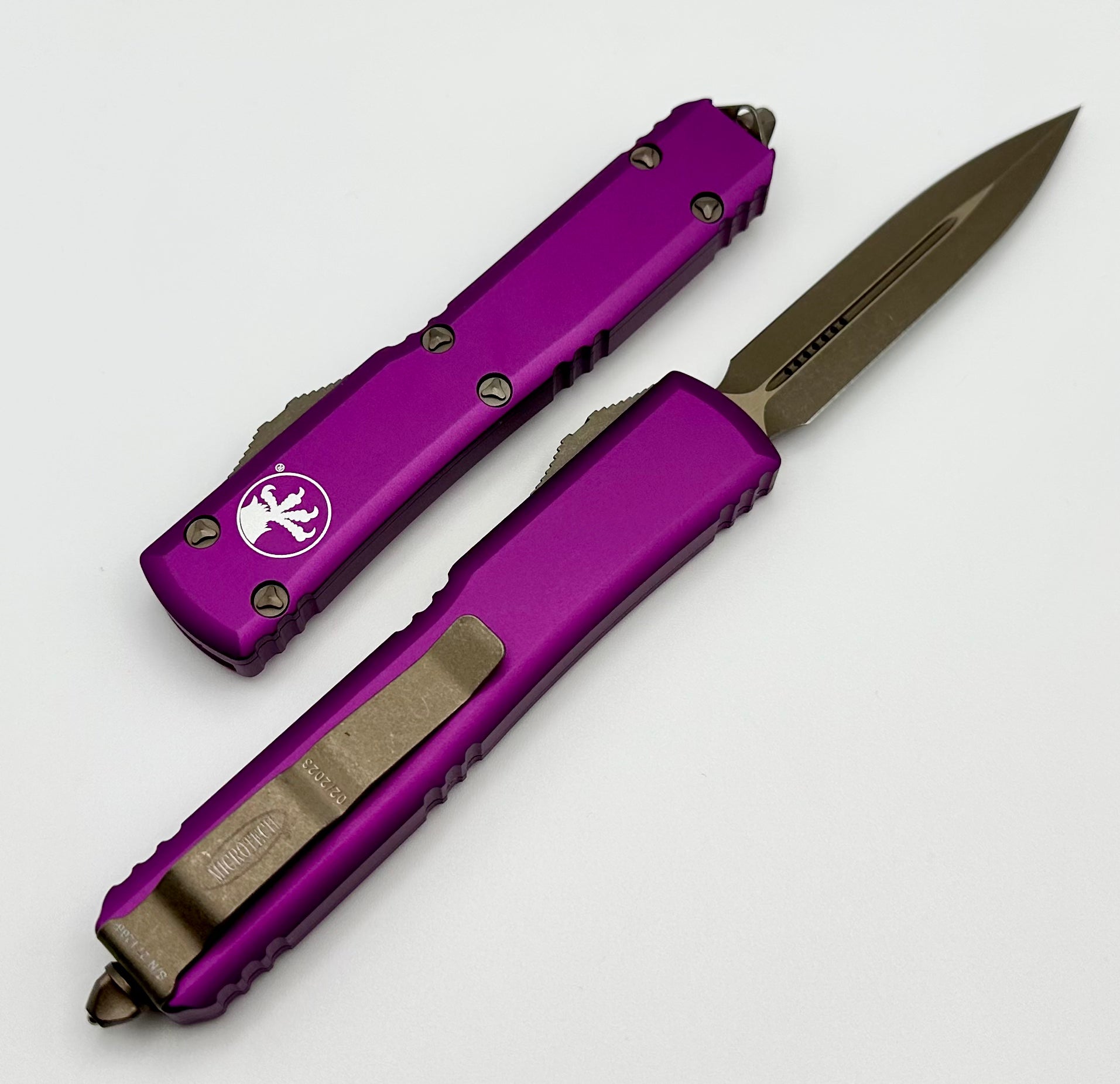 Microtech Ultratech Double Edge Apocalyptic Bronze & Violet - Premium Tactical Knife