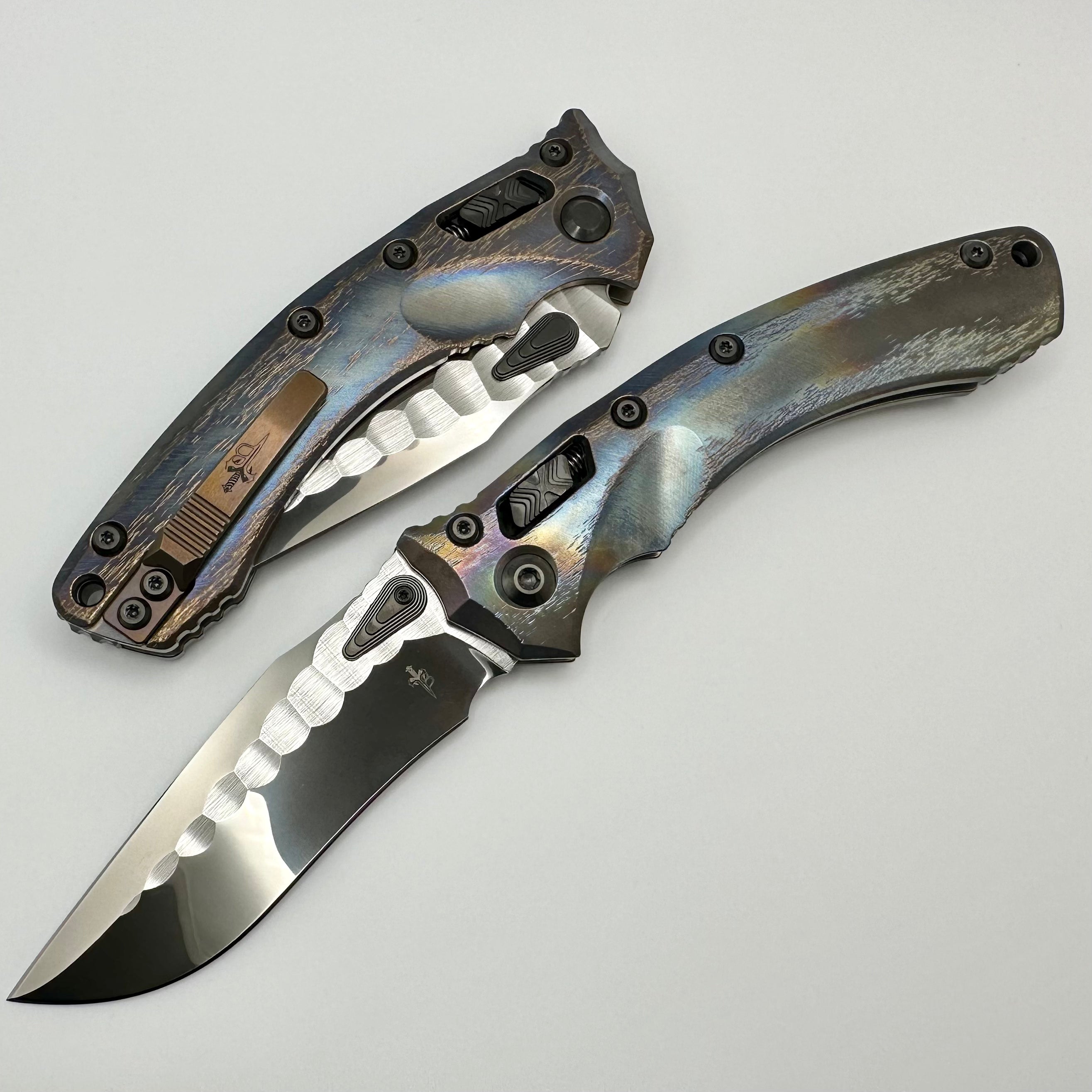 Marfione Custom Knives & Borka Blades Amphibian RAM-LOK: Premium M390 Blade & Cosmic Titanium with DLC Two-Tone Hardware