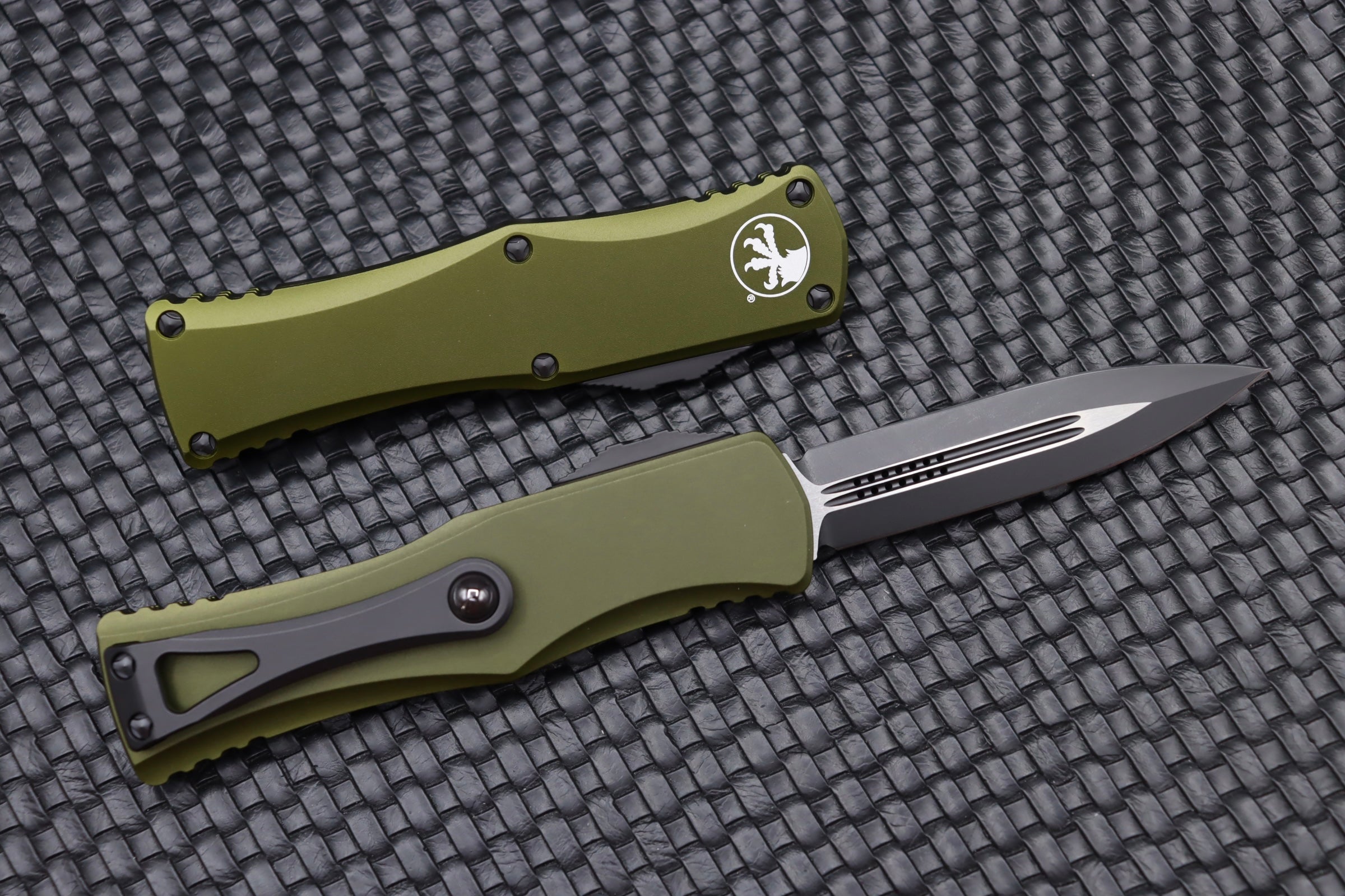 Premium Microtech Hera Double Edge Tactical Knife - Black & OD Green