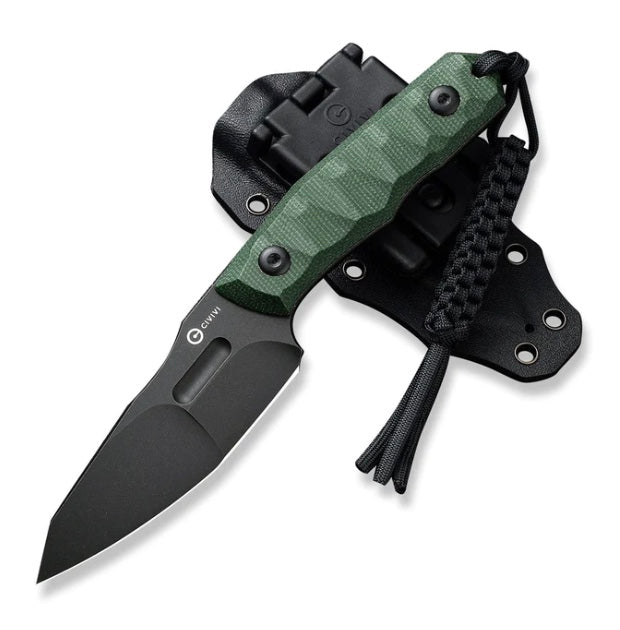 Civivi Propugnator Premium Fixed Blade Knife - Green Canvas Micarta & D2 Steel