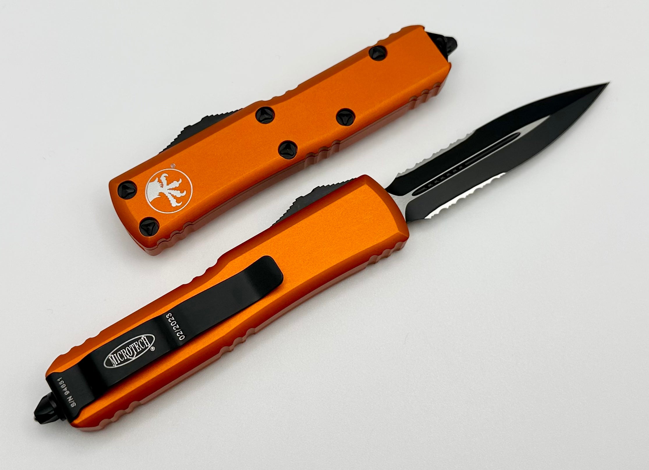 Microtech UTX-85 Premium EDC Knife - Black & Orange Double Edge