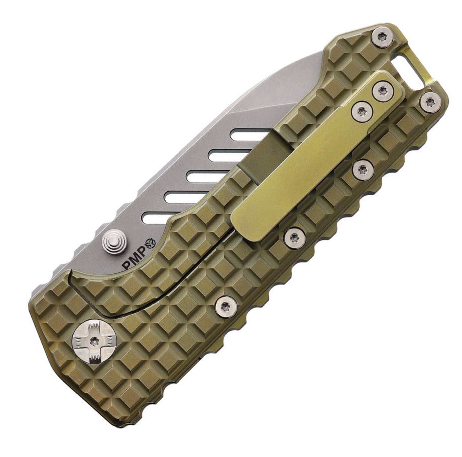 PMP Knives Kodiak Frame Lock: Premium Milled Bronze Titanium & M390 Steel