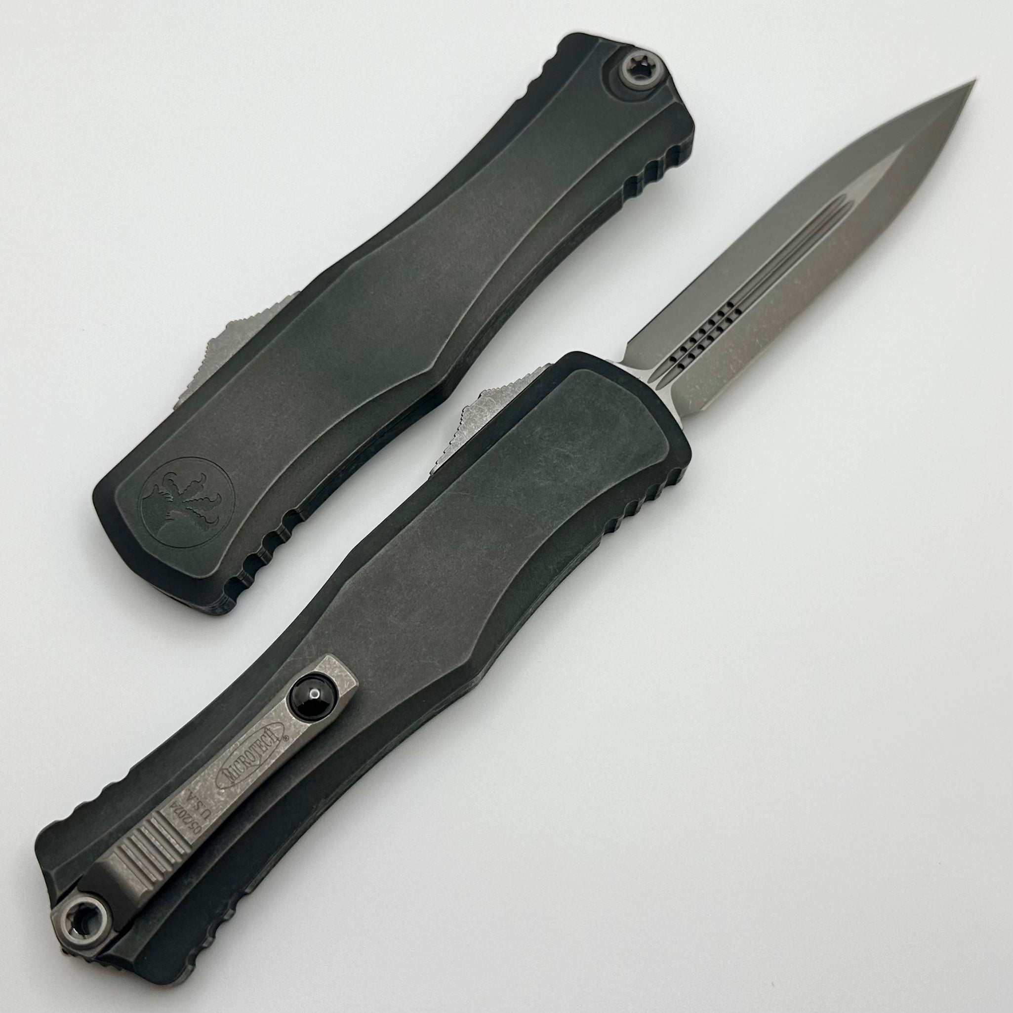 Microtech Hera II Apocalyptic Tactical OTF Knife - Premium D/E Blade with Apocalyptic Black Handle