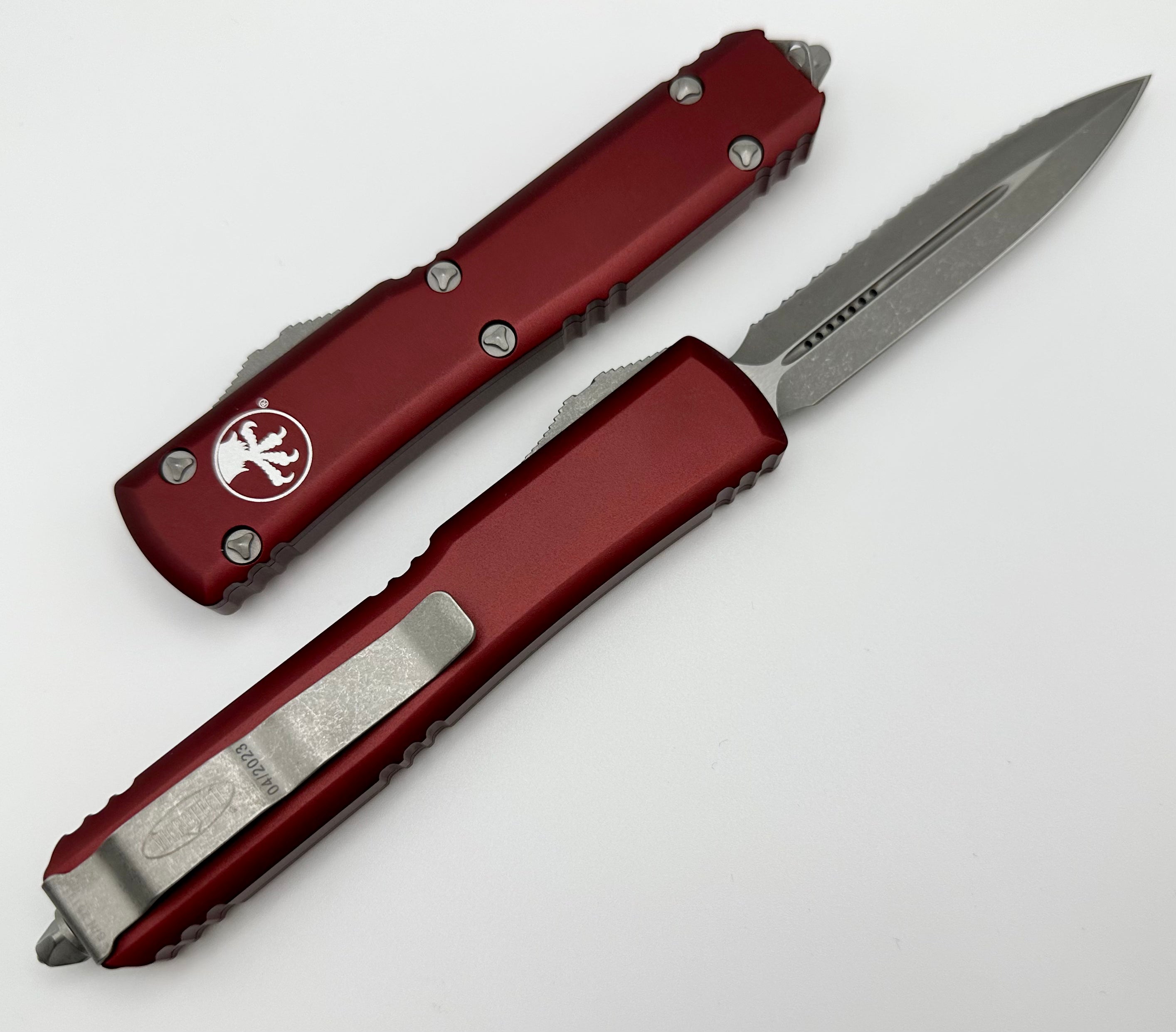 Premium Microtech Ultratech D/E Apocalyptic Full Serrated & Merlot 122-12APMR - Ultimate Tactical Knife