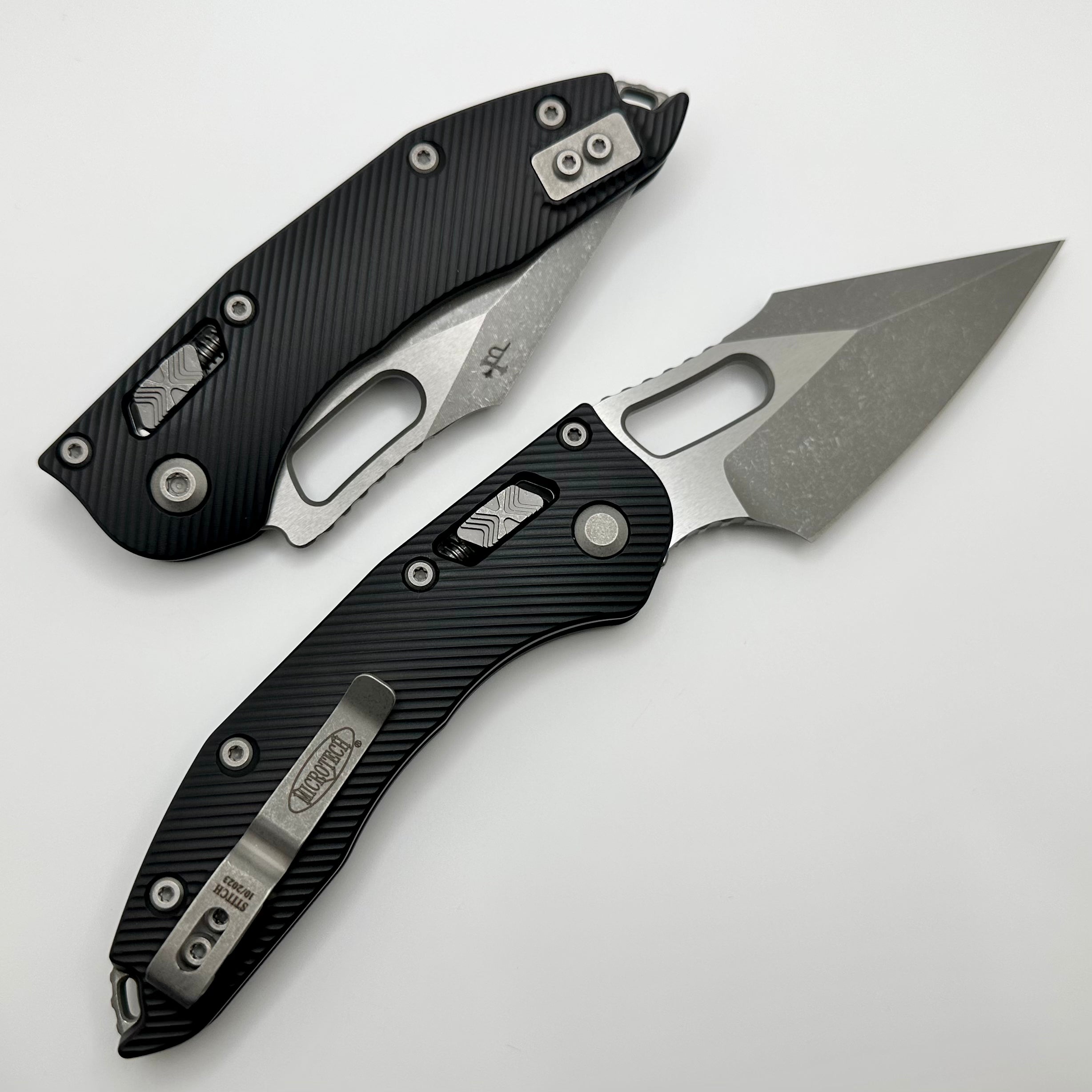 Premium Microtech Stitch RAM LOK Tactical Folding Knife - Black Aluminum & M390MK Steel