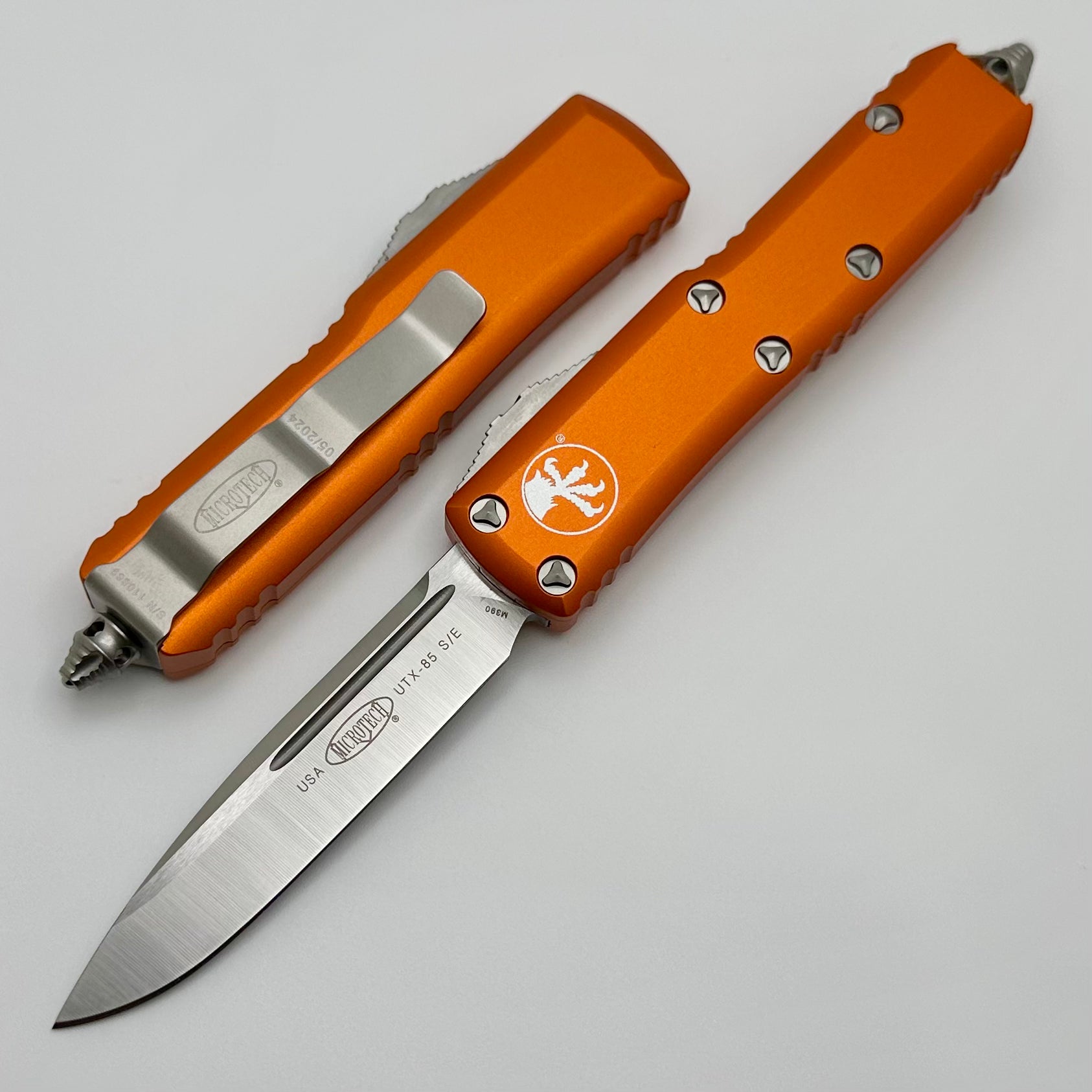 Microtech UTX-85 S/E Satin & Orange EDC Knife - Premium Compact Design