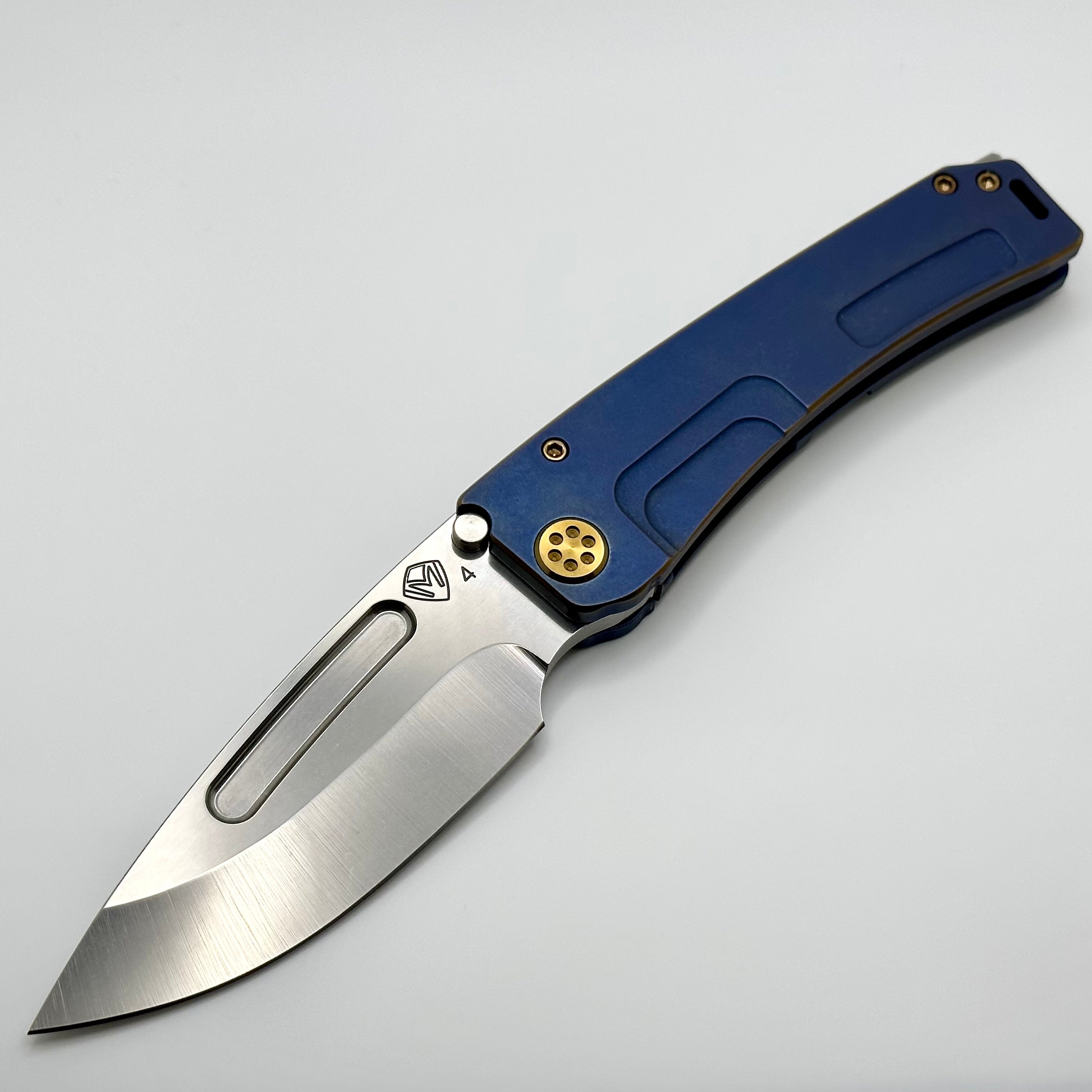 Medford Marauder H: Premium Old School Blue with Bronze Pinstripe & S45VN Blade