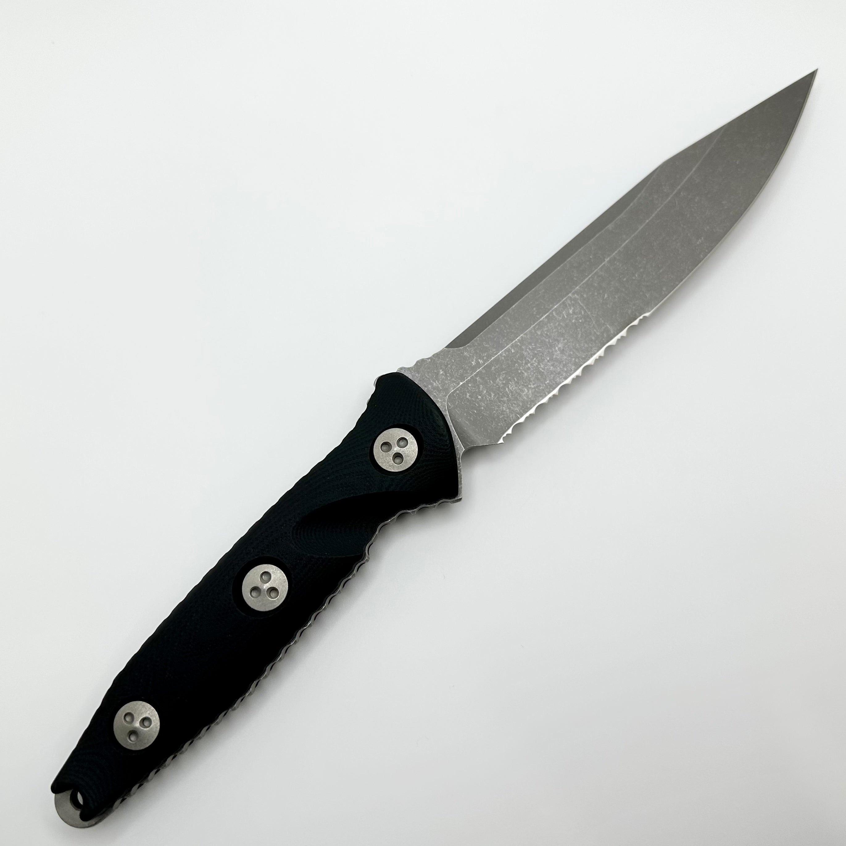 Premium Microtech Socom Alpha Tactical Knife - Apocalyptic Partial Serrated Edge