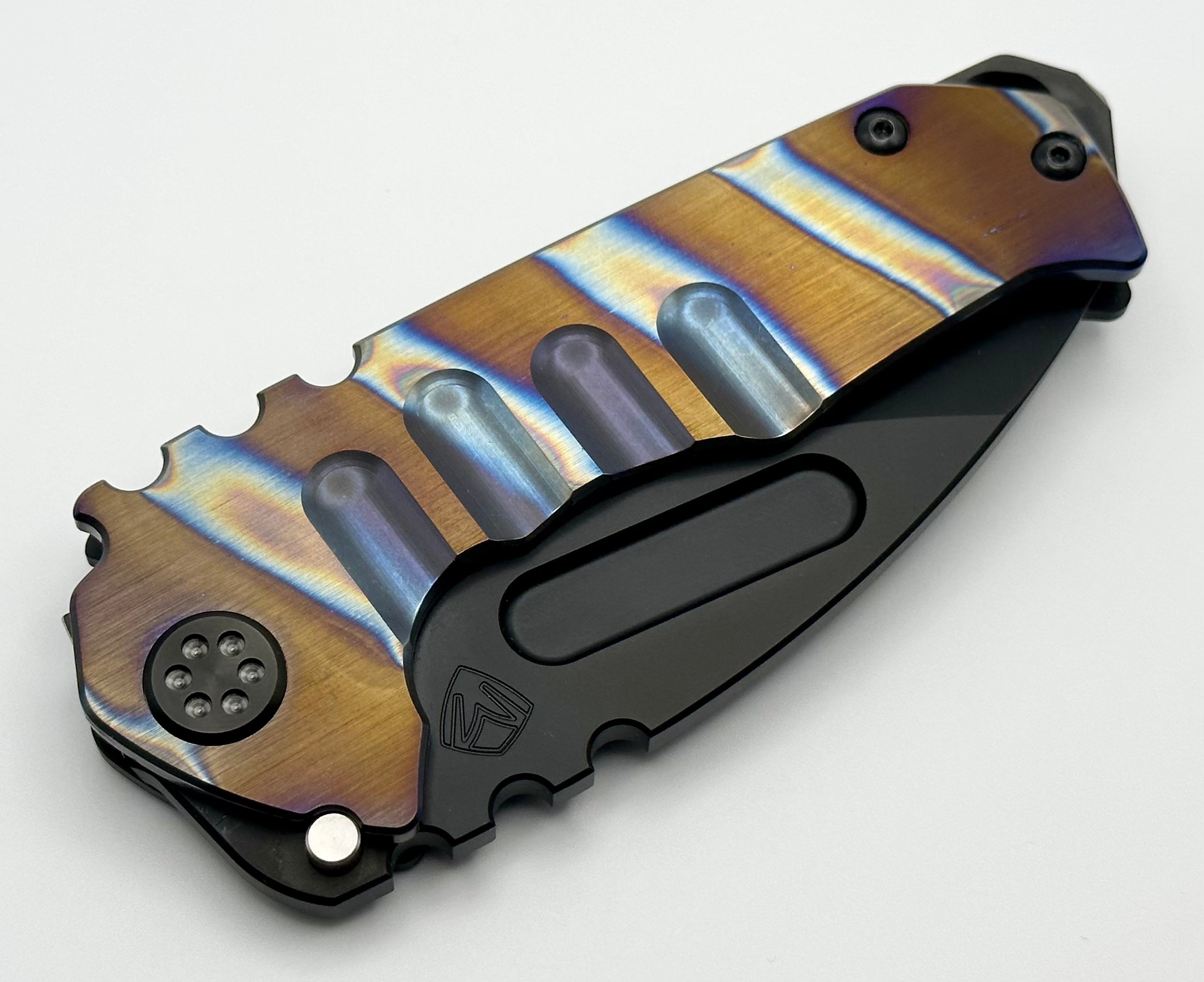 Medford Praetorian Genesis T S45 PVD Drop Point Knife - Premium Tactical Design with Flamed Bronze Stripes