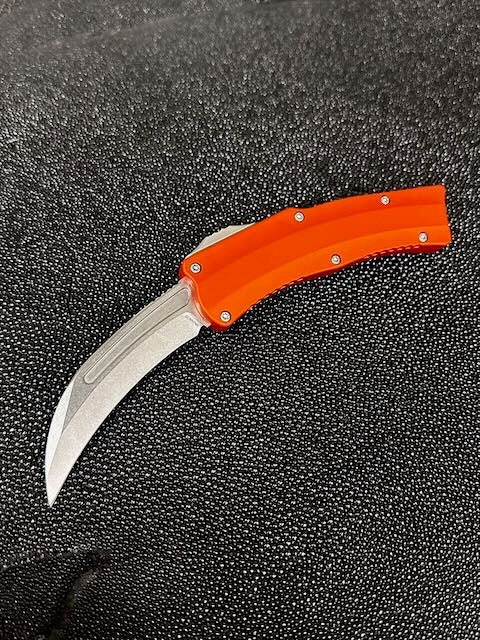 Premium Heretic ROC Stonewash Knife with Orange Handle - Ultimate Durability