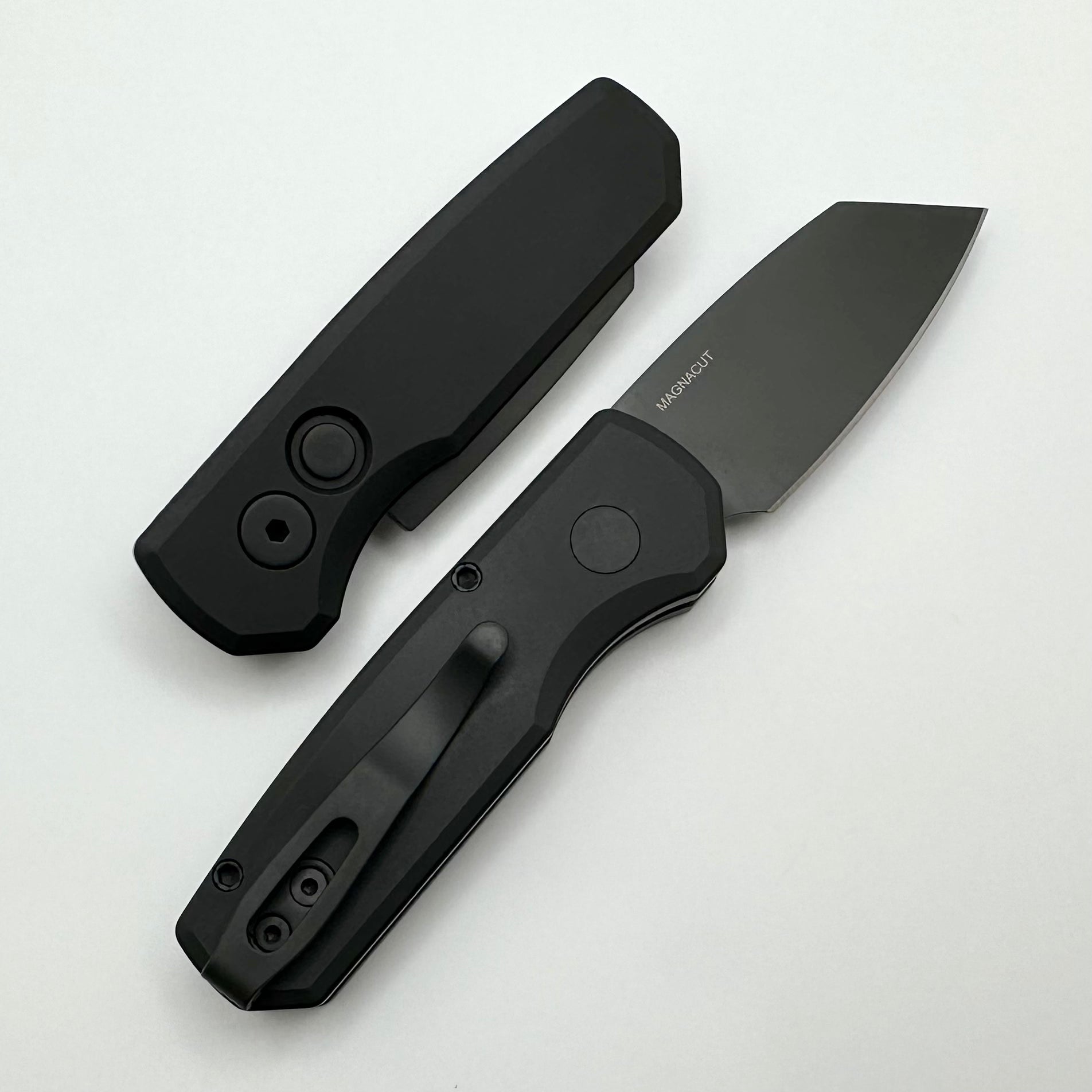 Pro-Tech Runt 5 Ultimate EDC Knife - Black Aluminum Handle & DLC MagnaCut Reverse Tanto Blade