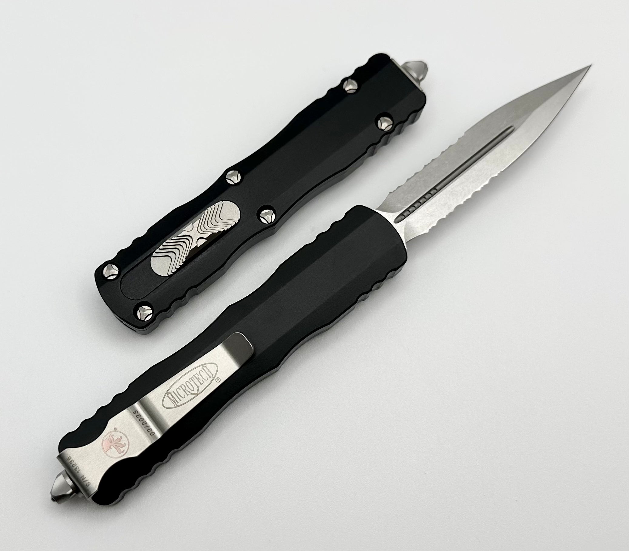 Microtech Dirac Premium Double-Action OTF Knife - Stonewash & Black