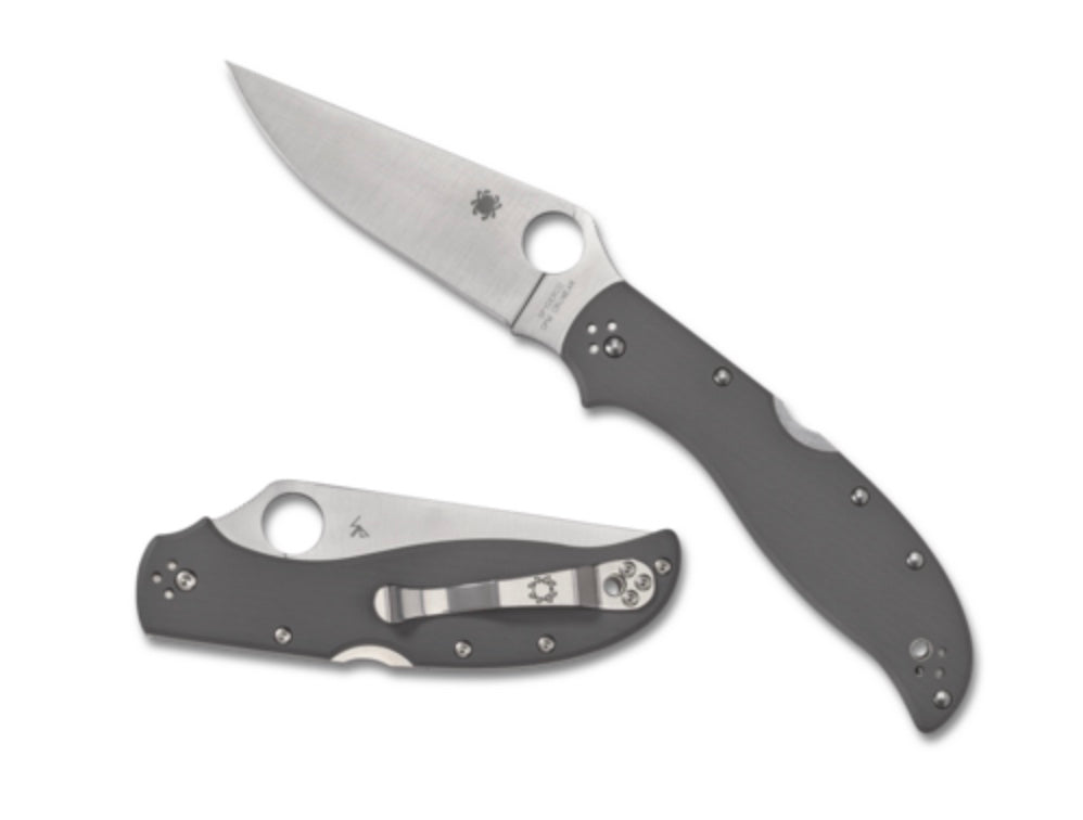 Premium Spyderco Stretch 2 XL Knife - Gray G-10 & Cru-Wear Steel