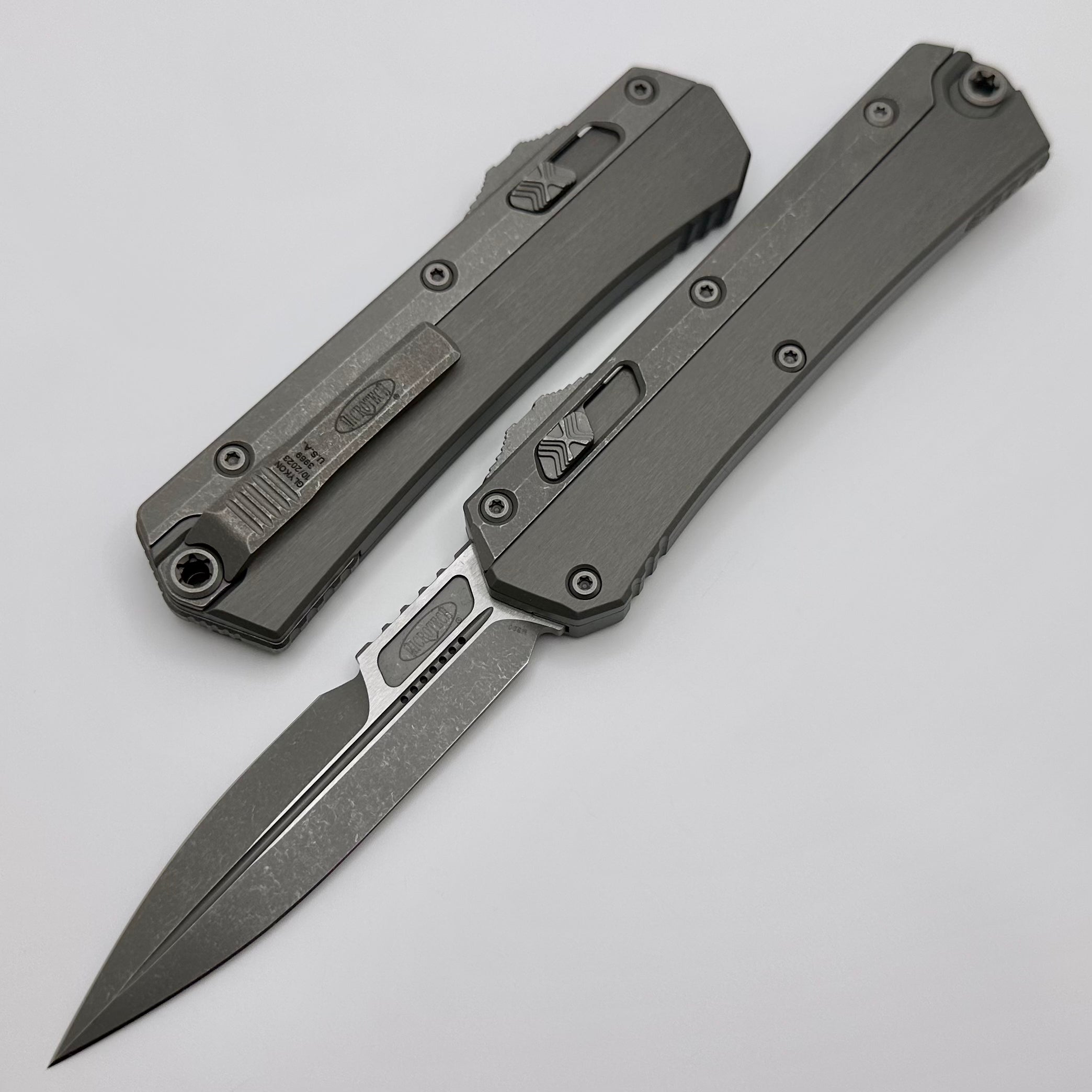 Microtech Glykon Ultimate Tactical Knife - Natural Clear Apocalyptic Finish