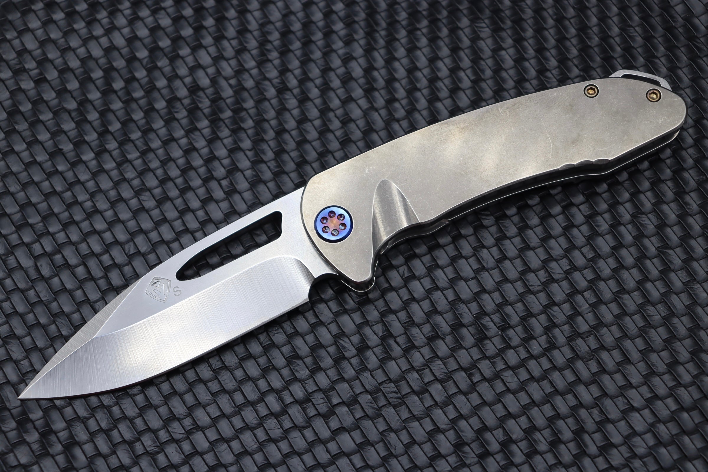 Medford On Belay Premium Folding Knife - Tumbled S35VN Blade & Titanium Handles