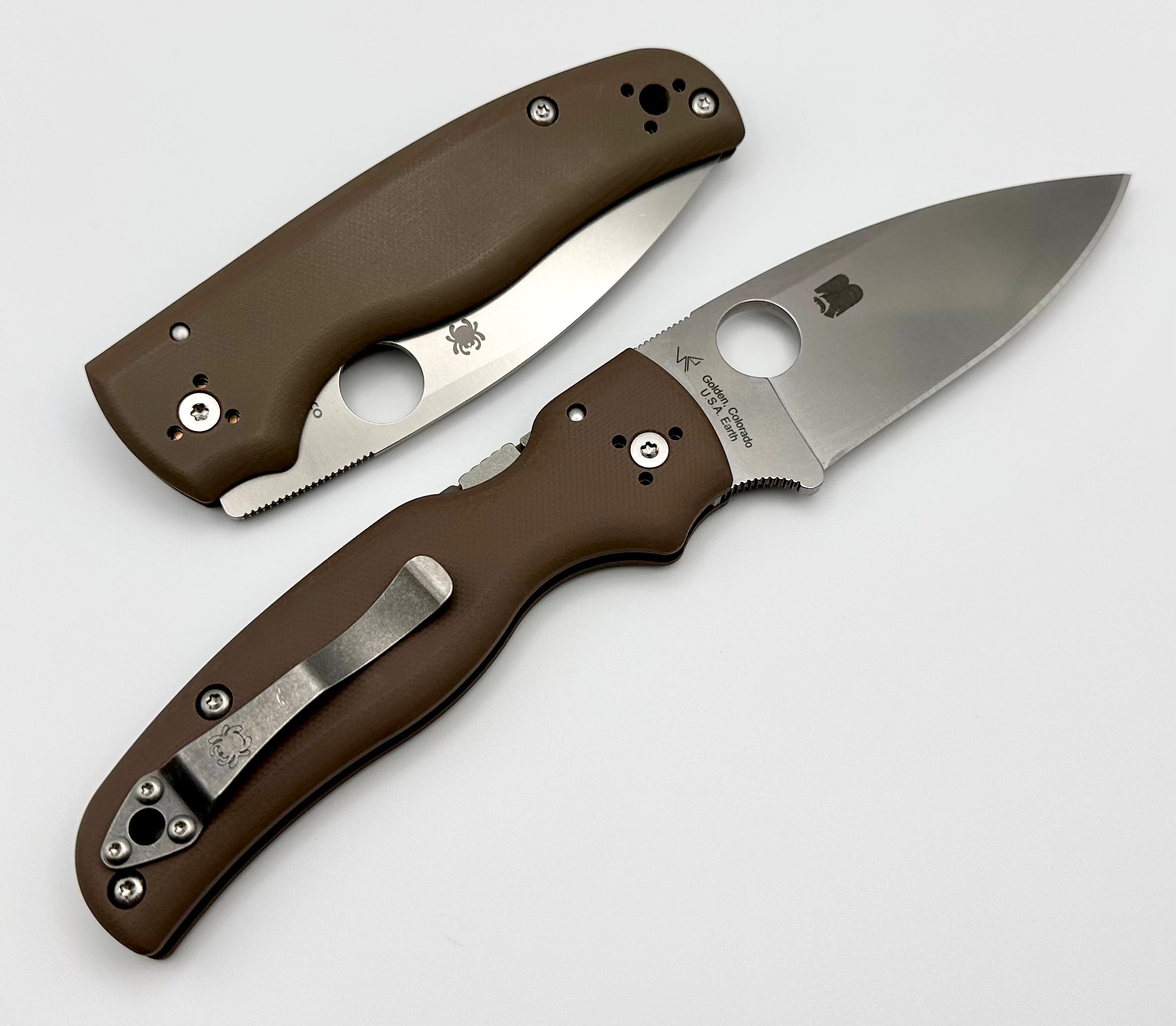 Premium Spyderco Shaman Knife - Limited Edition CPM-15V & Brown G10 Handle