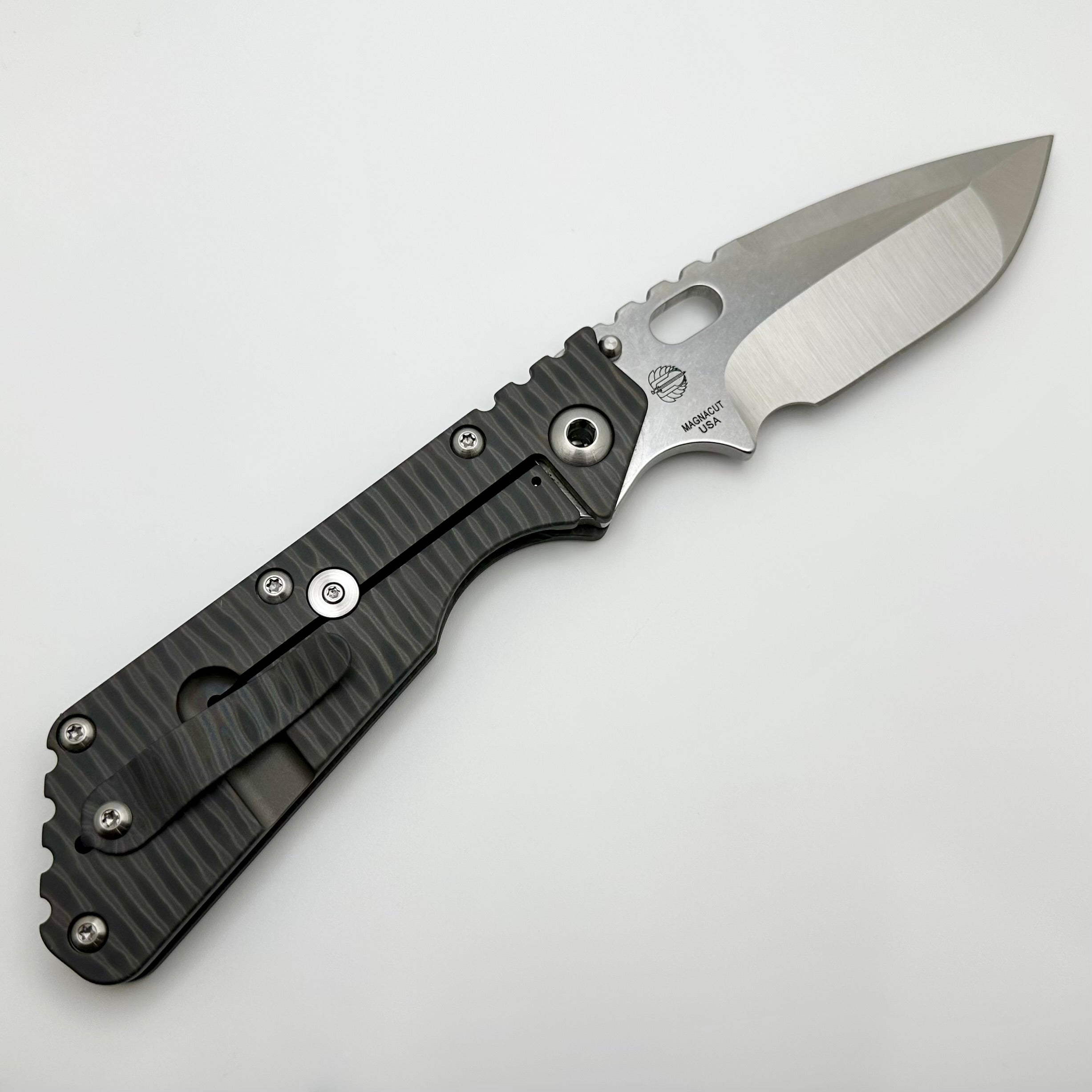 Premium Mick Strider SMF XL Knife - Flamed Titanium & MagnaCut Blade