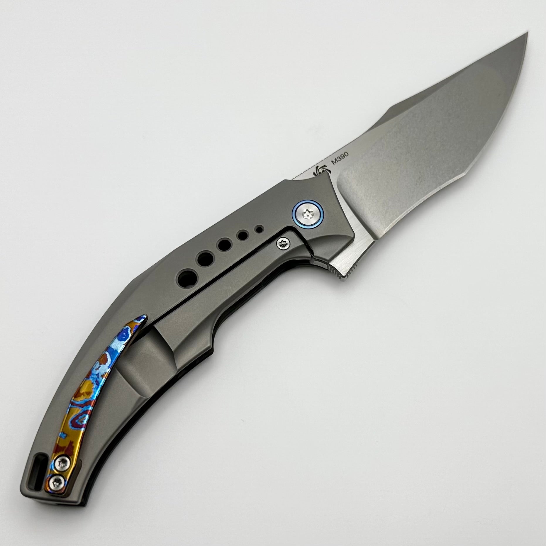 Premium Tashi SOS Folding Knife - M390 Steel & Carbon Fiber/Titanium Handle with Timascus Clip