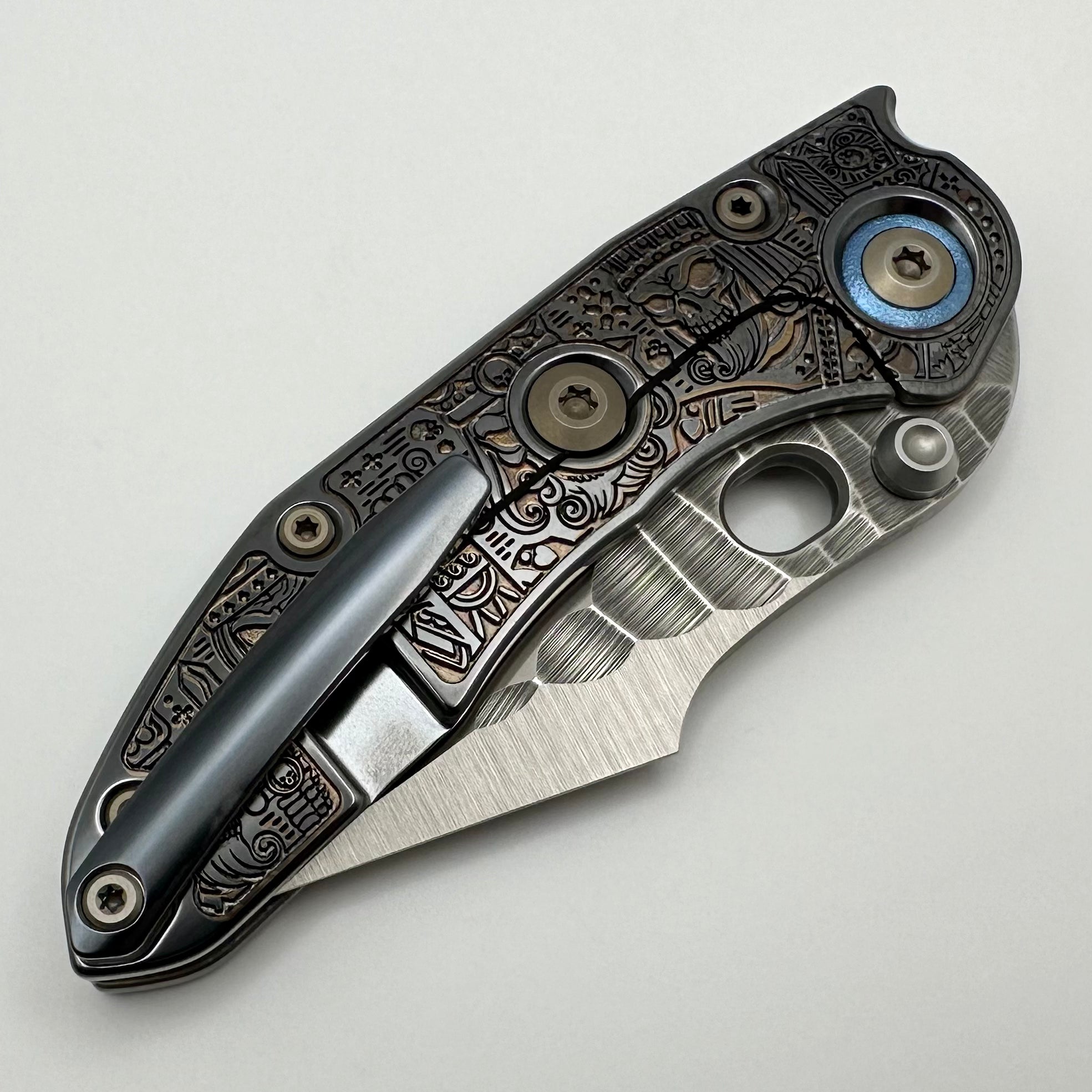Borka Blades Ultimate Custom Kingsman Stitch Knife - Premium Black Hula Rootbeer Finish