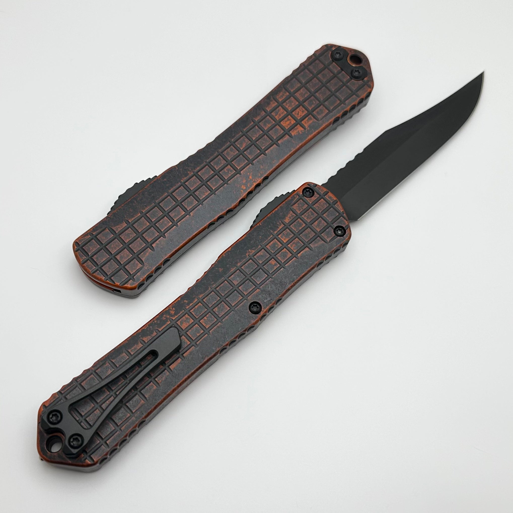 Heretic Knives Manticore X Breakthrough - Premium OTF Knife with Orange Grenade Frag Handle & DLC Bowie MagnaCut Blade