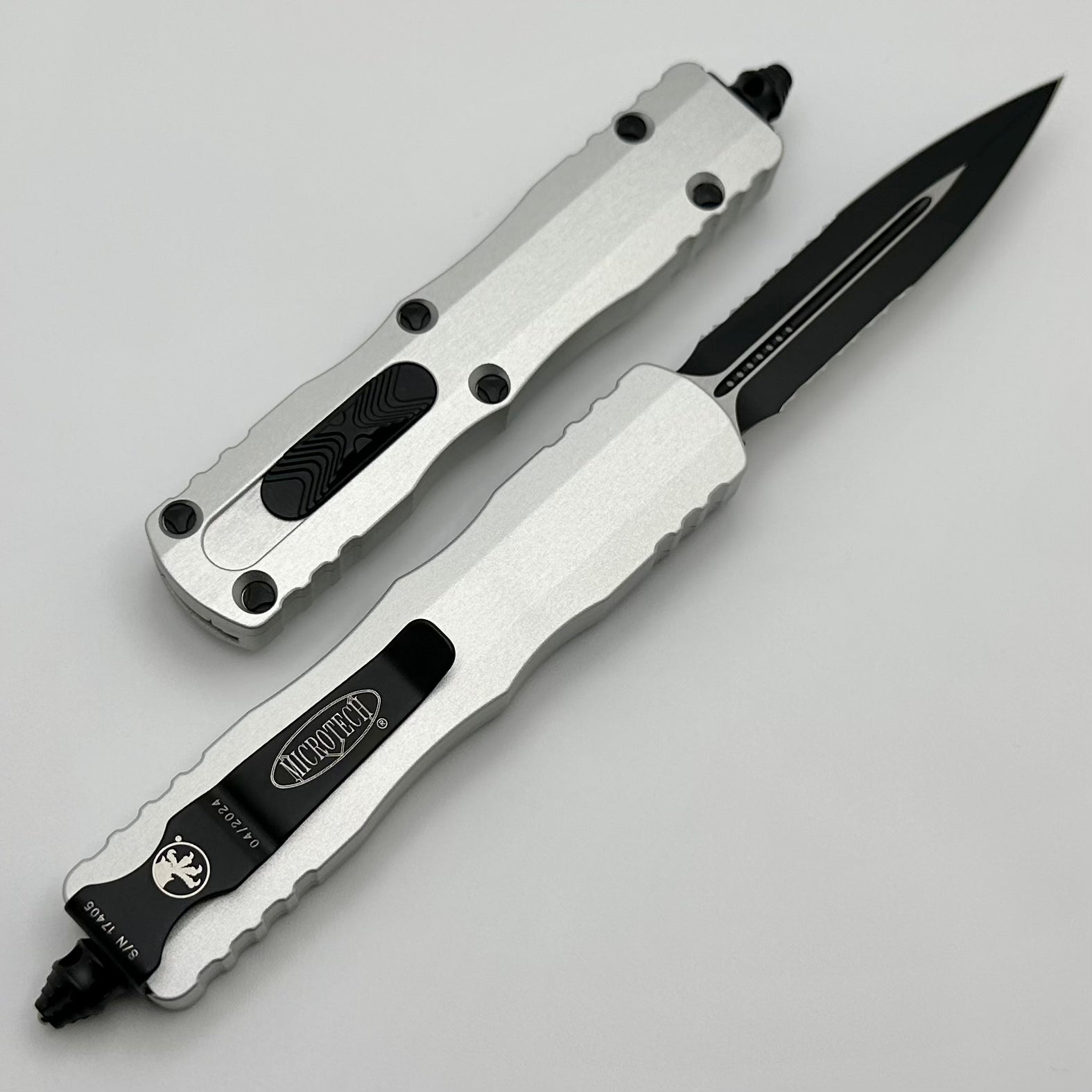 Microtech Dirac Premium Double-Edge OTF Knife with Serrated Blade