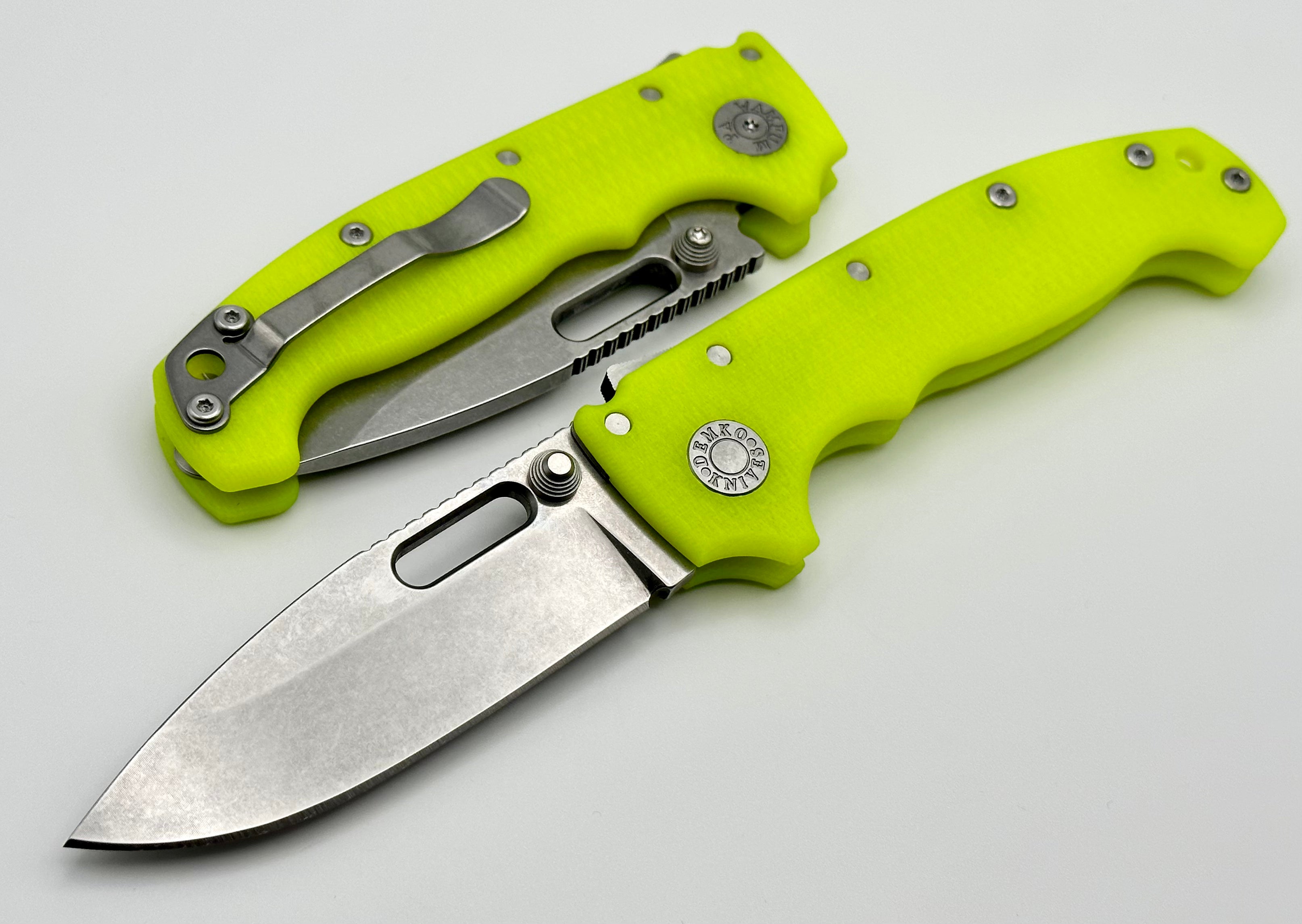 Premium Demko MG AD20 Drop Point Knife - Exclusive 3V Steel & Dayglow G-10 (Limited Edition)