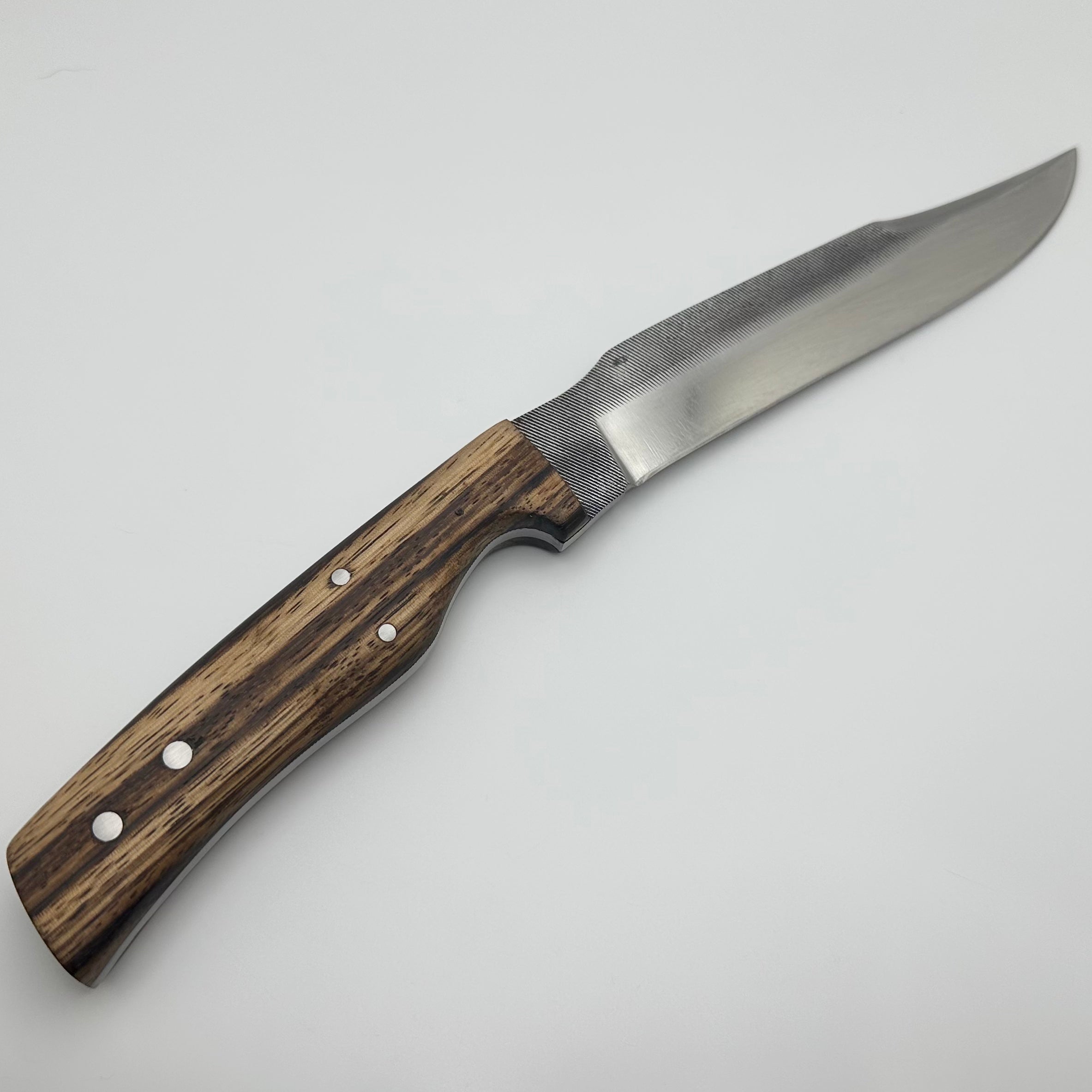 Premium Iron Witness Baby Bowie Fixed Blade - Zebrawood Handles & Eco-Friendly Recycled Steel