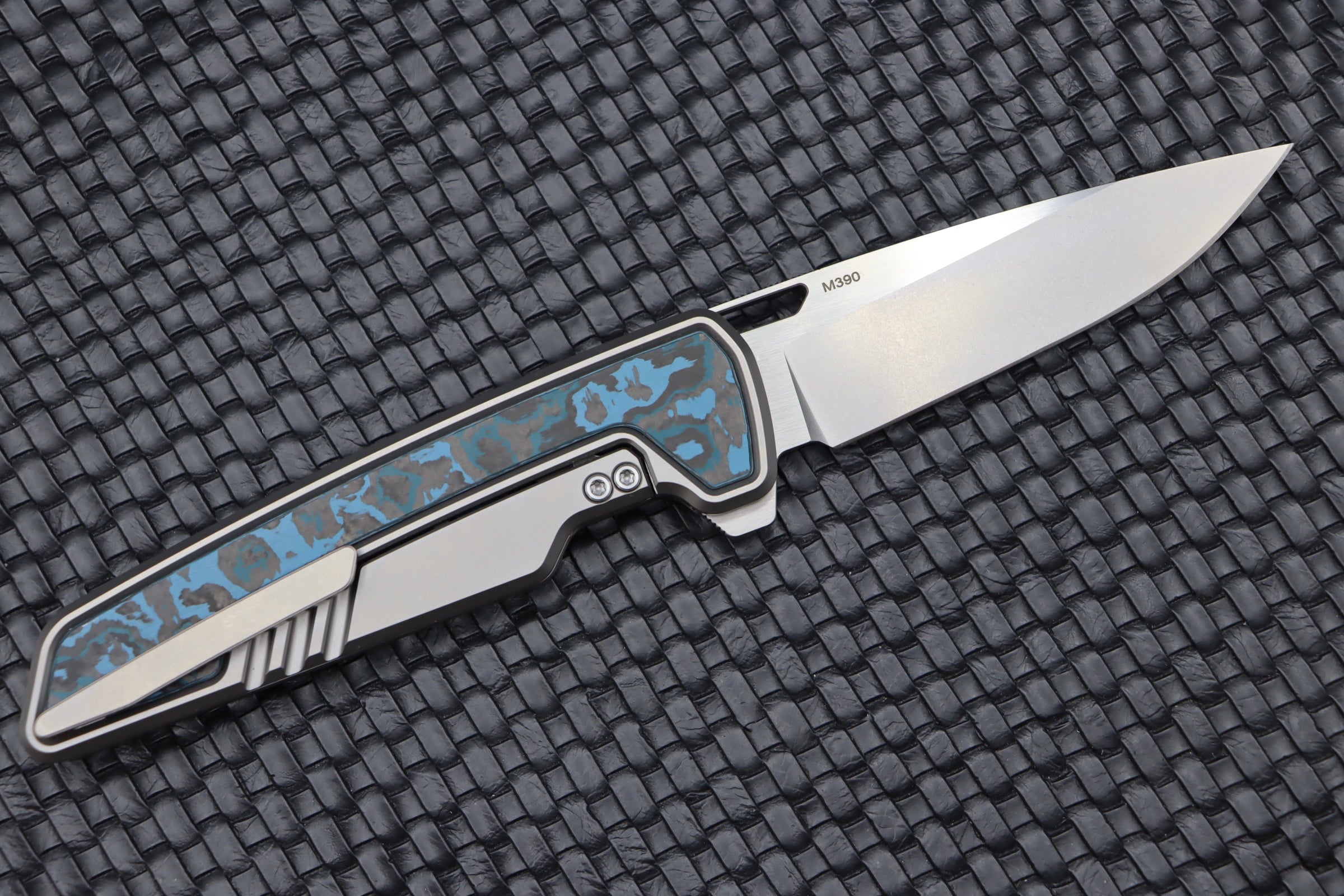 Premium Mechforce M-1 Knife: Arctic Storm Fat Carbon & M390 Steel