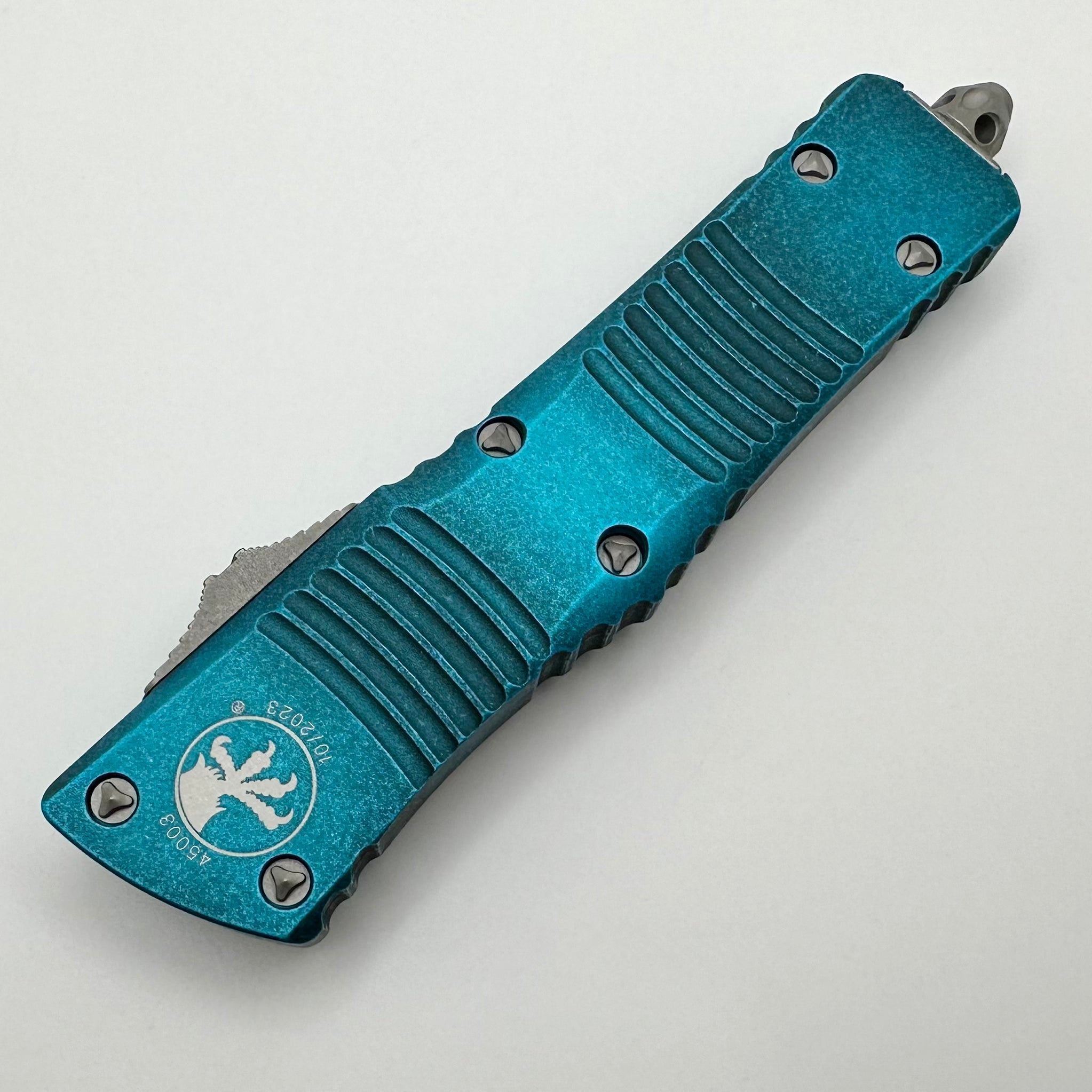 Premium Microtech Combat Troodon - Weathered Turquoise Double Edge Apocalyptic Knife