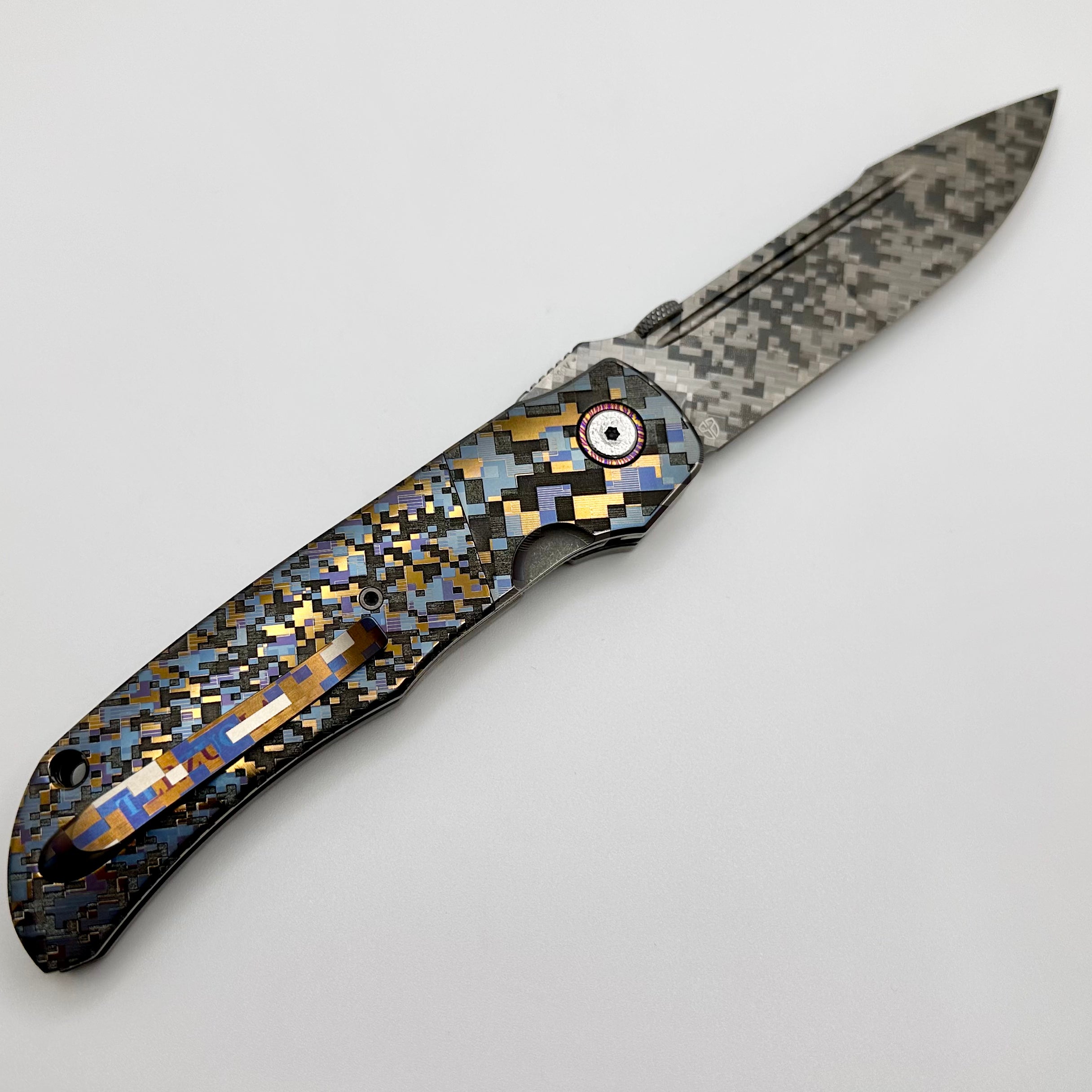 Premium Custom Knife Factory ONE OFF Camo Titanium Eagle Rock - Ultimate Tactical Knife