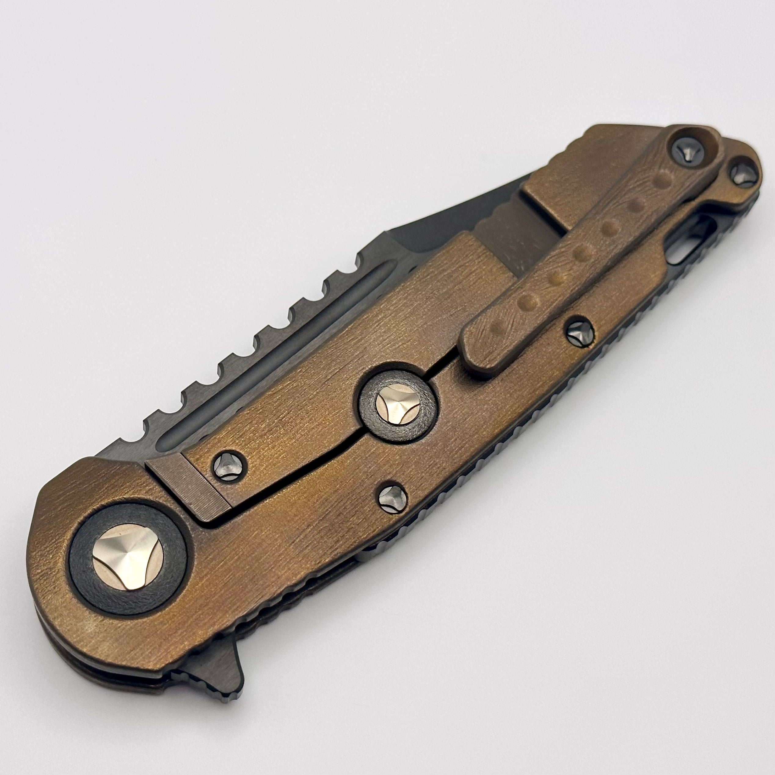 Premium Marfione Custom Warhound DLC Two-Tone Apocalyptic Knife with Bronze Bark Titanium