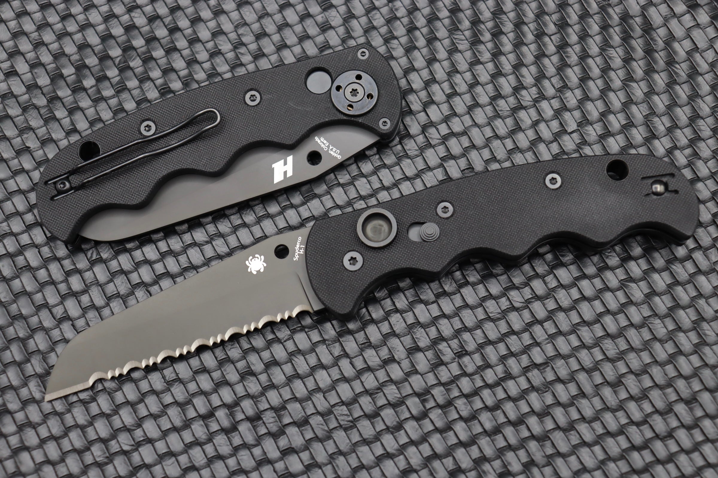 Spyderco Autonomy Black Tactical Knife - Ultimate G-10 Handle & H-1 Serrated Blade