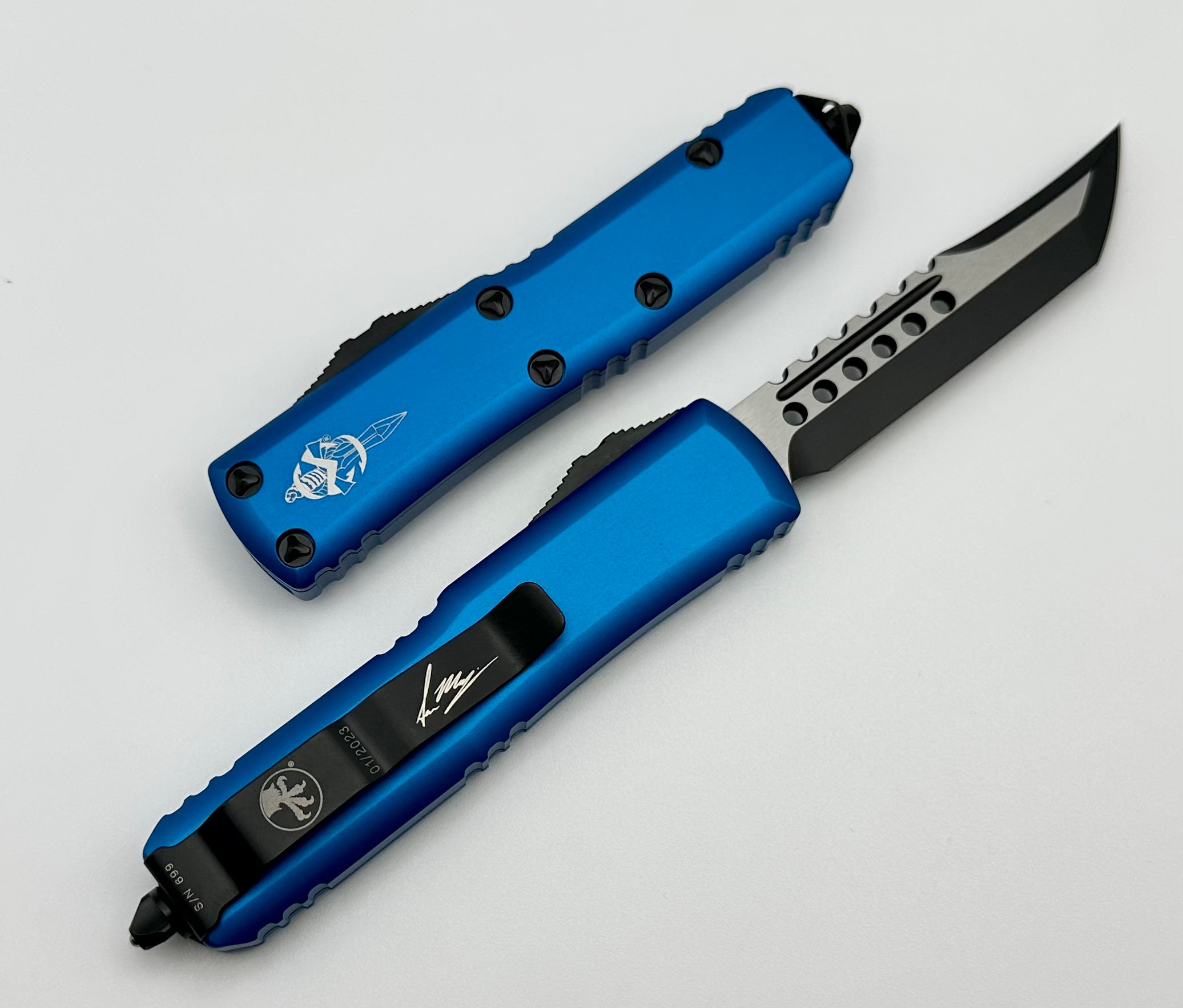 Microtech UTX-85 Black Hellhound & Blue 719-1BLS - Ultimate Everyday Carry Knife